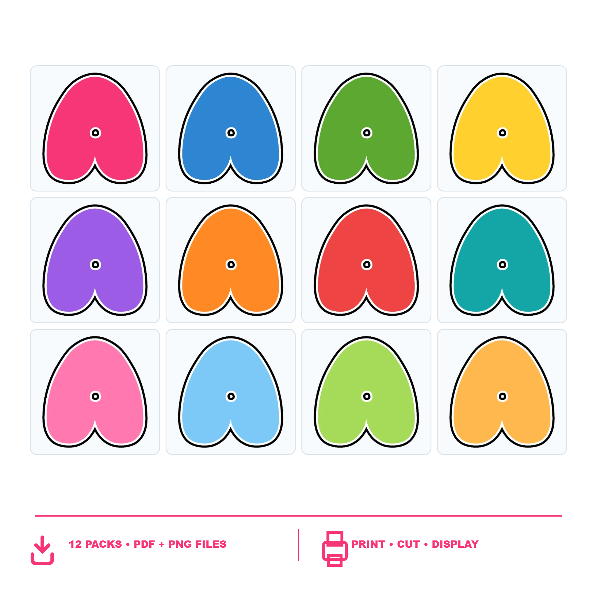 Colour Display Lettering Collection - Set 02 - 12 Uppercase A–Z Packs
