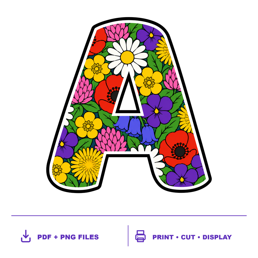 Wildflower Display Lettering Pack - Set 01 - Uppercase A-Z