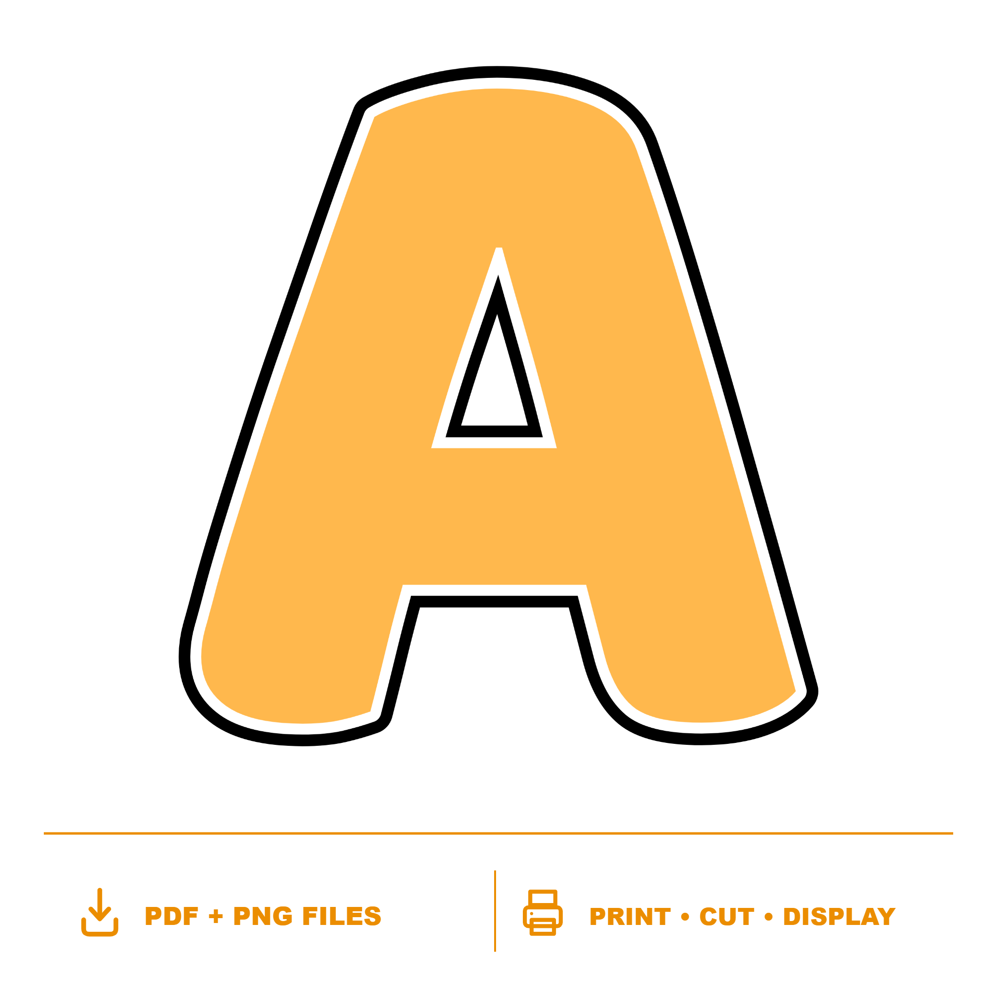 Amber Display Lettering Pack - Set 01 - Uppercase A-Z