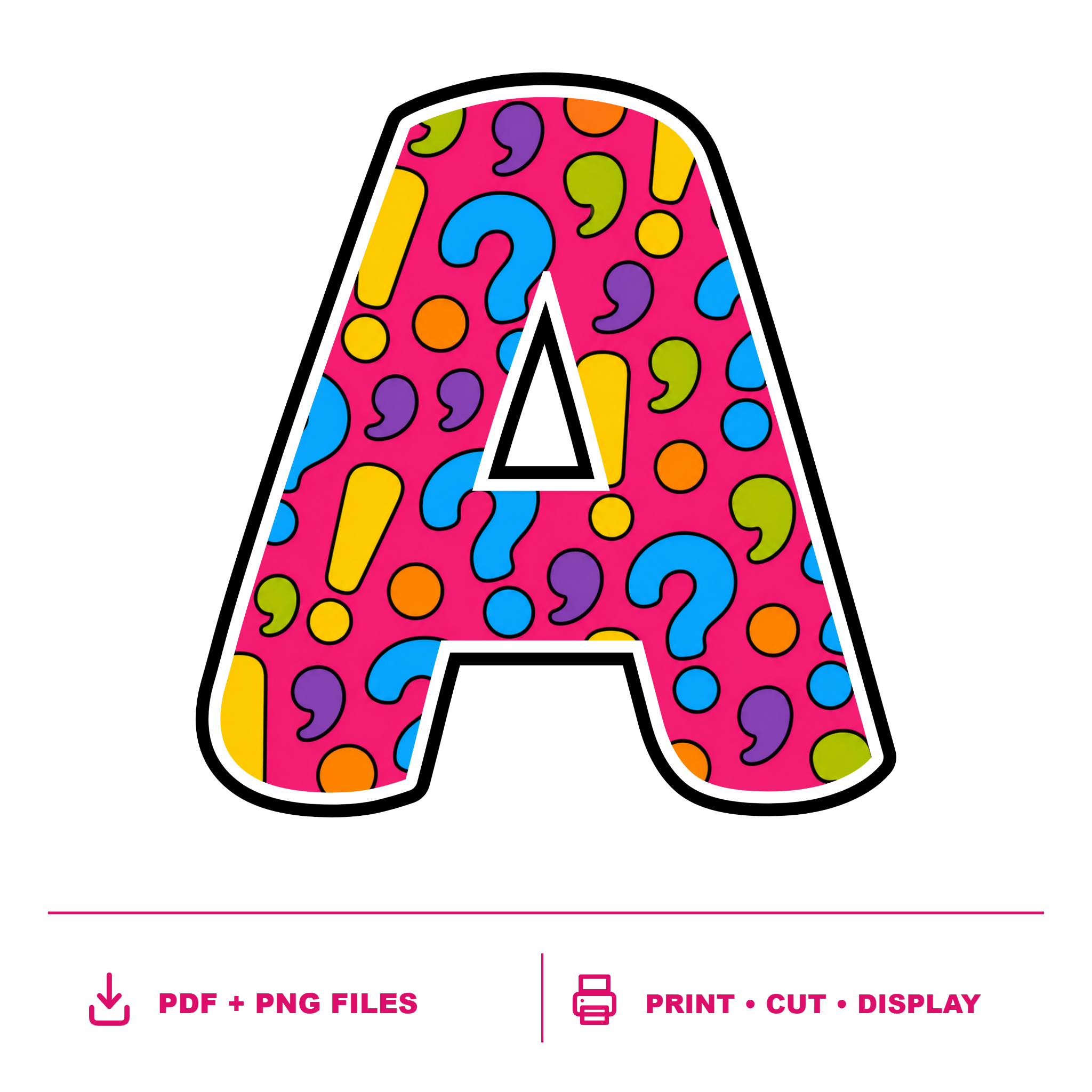 Punctuation Display Lettering Pack - Set 01 - Uppercase A-Z