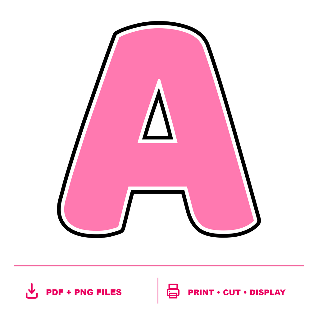 Light Pink Display Lettering Pack - Set 01 - Uppercase A-Z