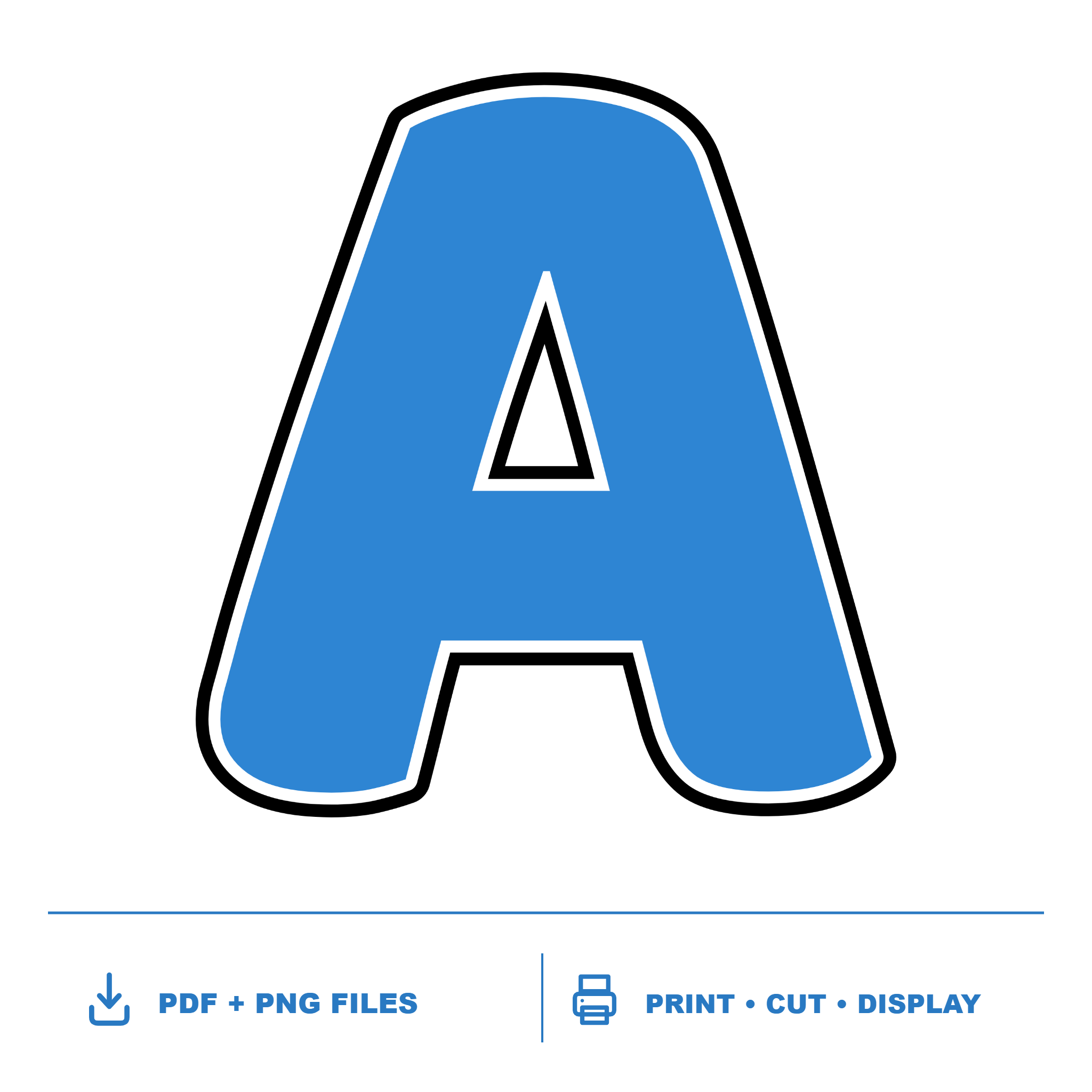 Blue Display Lettering Pack - Set 01 - Uppercase A-Z