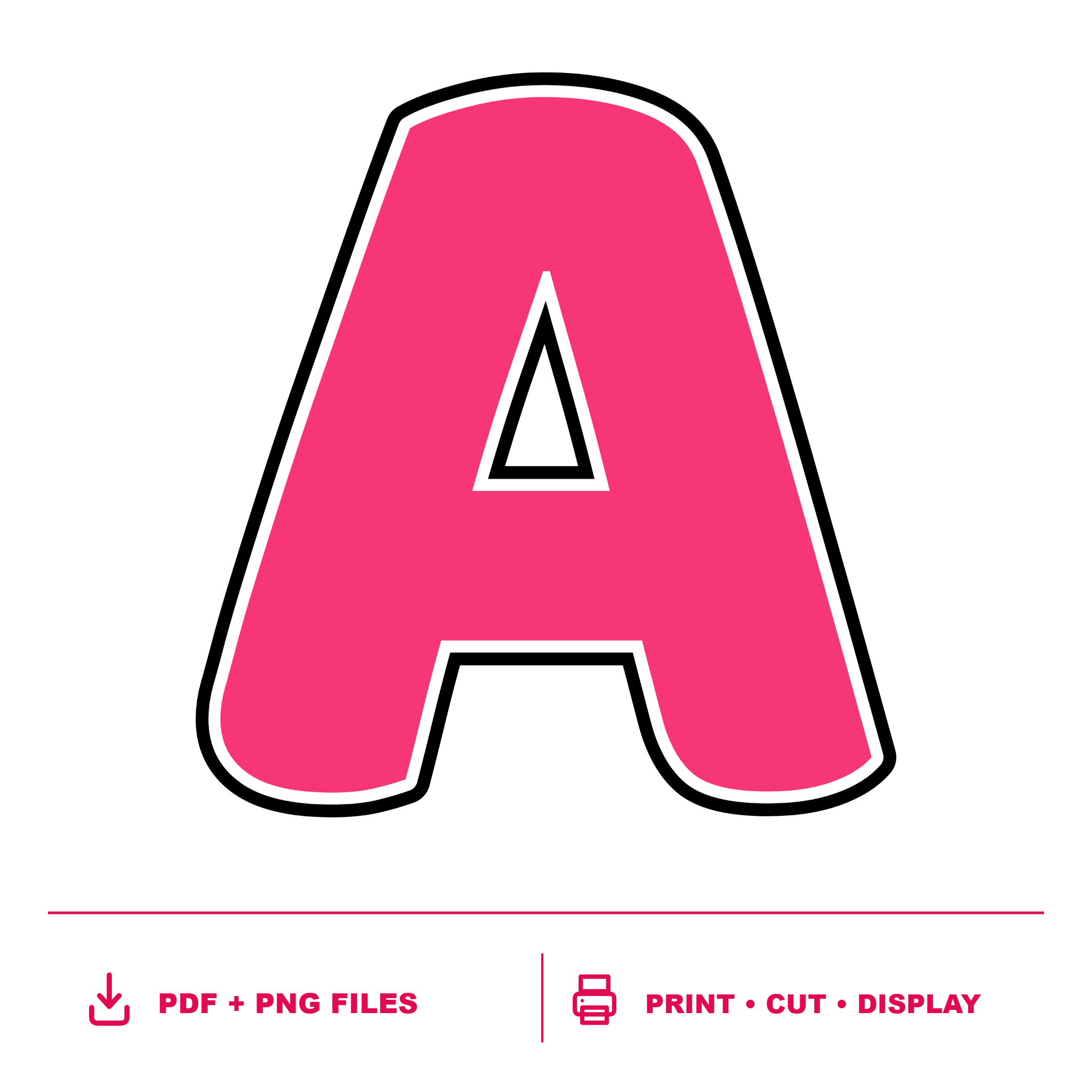 Pink Display Lettering Pack - Set 01 - Uppercase A-Z