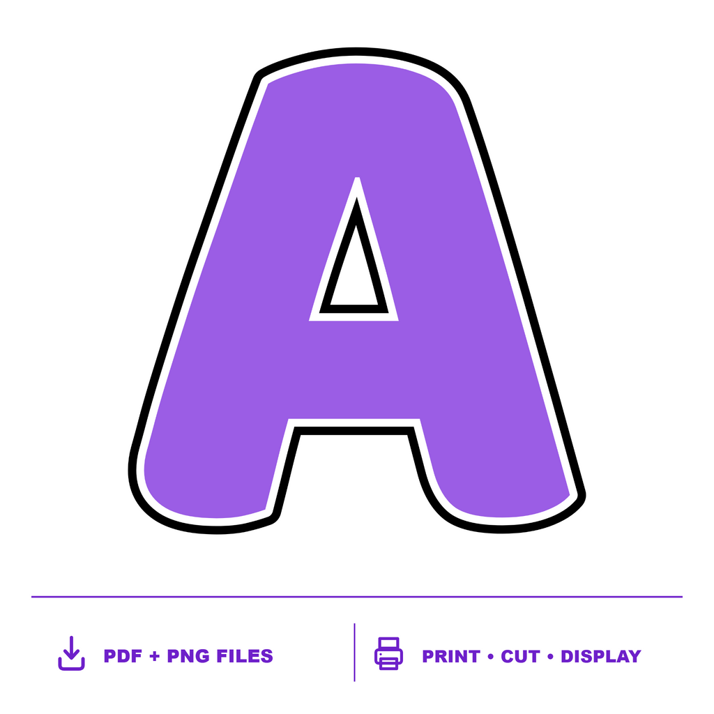 Purple Display Lettering Pack - Set 01 - Uppercase A-Z