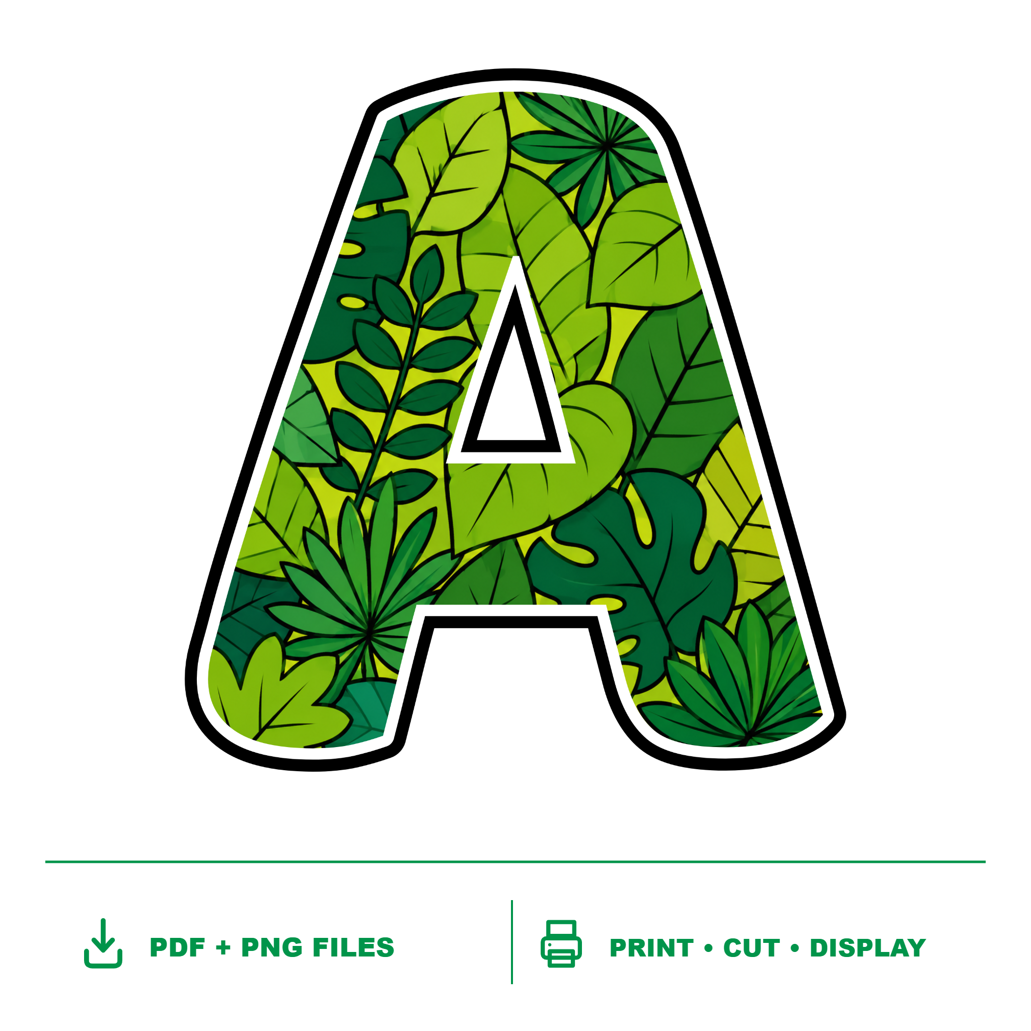 Plants Display Lettering Pack - Set 01 - Uppercase A-Z