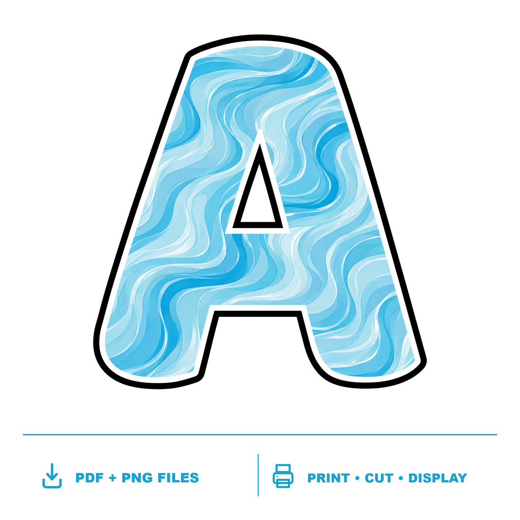Water Display Lettering Pack - Set 01 - Uppercase A-Z