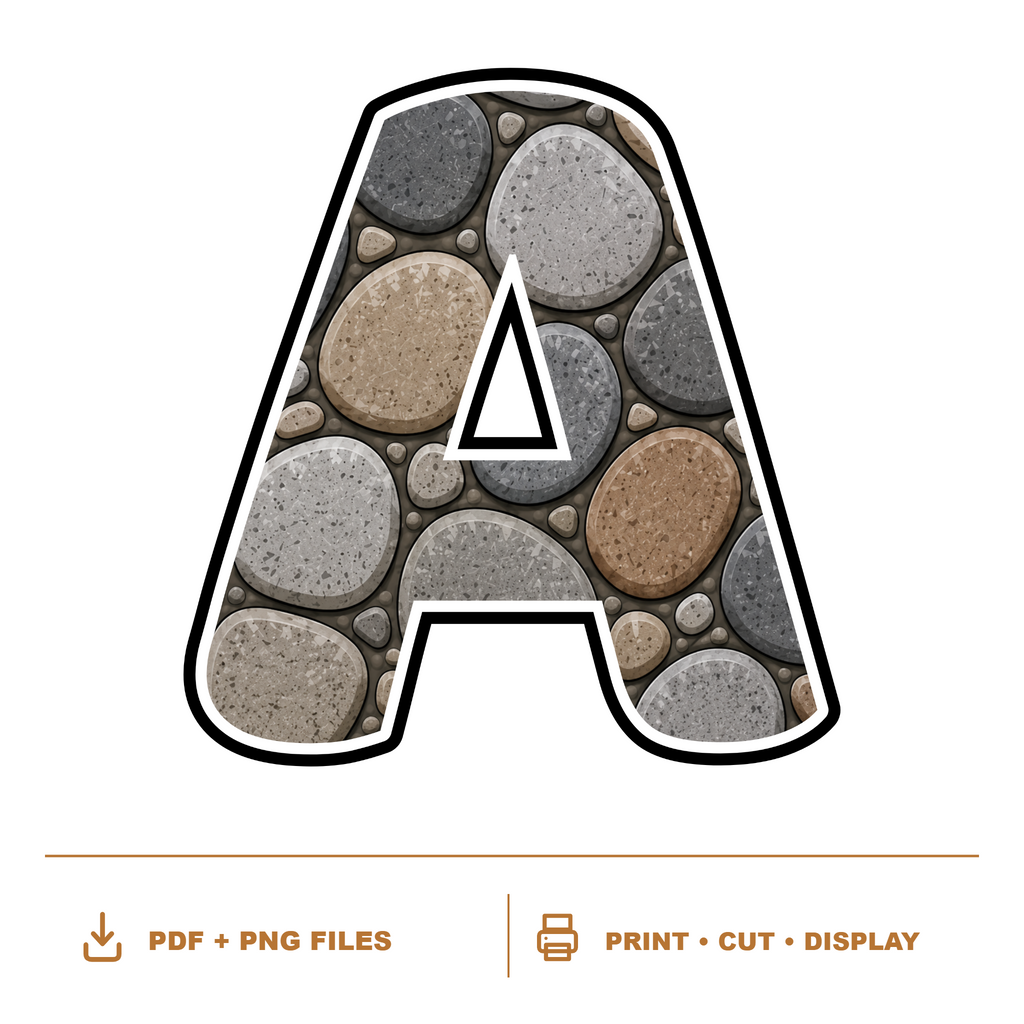 Rock Display Lettering Pack - Set 01 - Uppercase A-Z