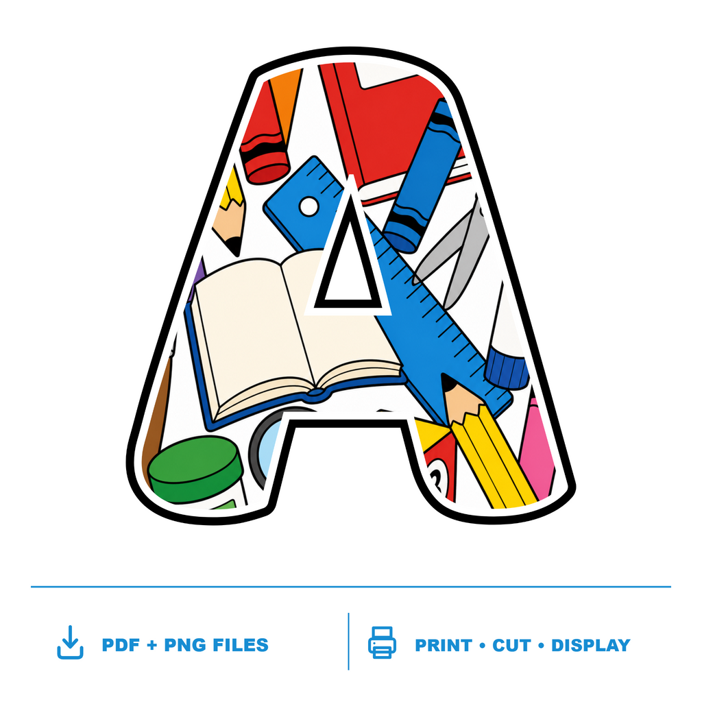 Primary Classroom Display Lettering Pack - Set 01 - Uppercase A-Z