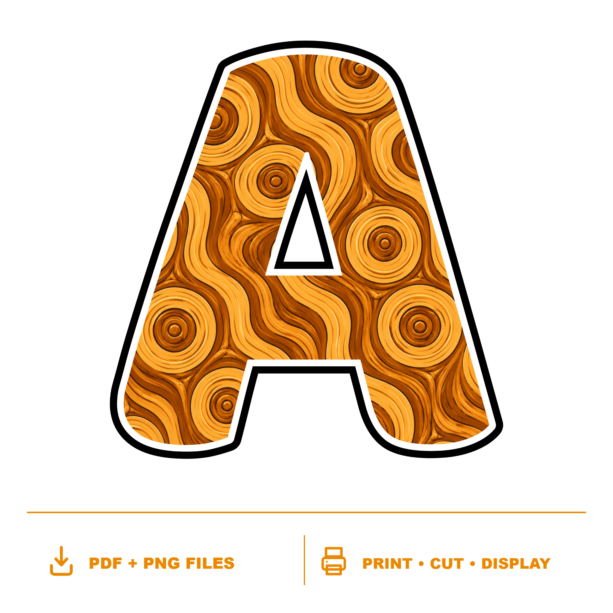Wood Display Lettering Pack - Set 01 - Uppercase A-Z