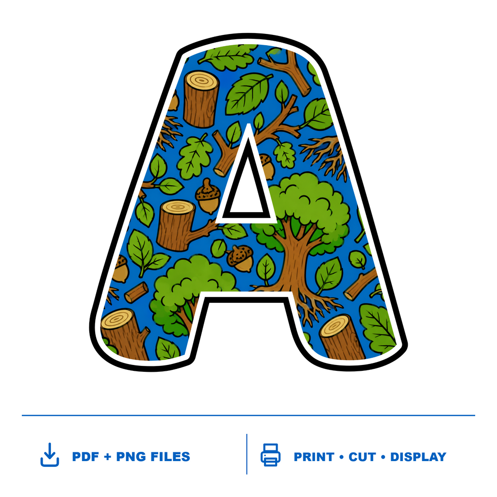 Tree Structure Display Lettering Pack - Set 01 - Uppercase A-Z