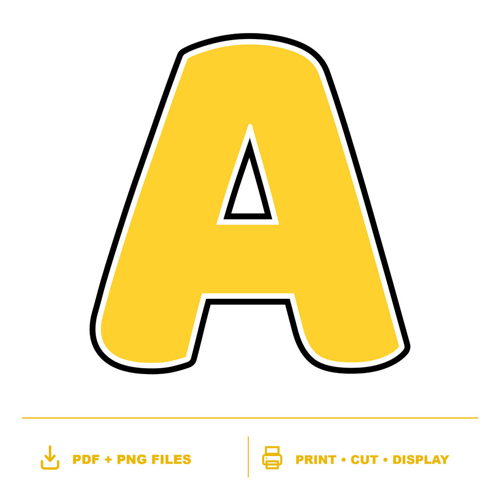 Yellow Display Lettering Pack - Set 01 - Uppercase A-Z
