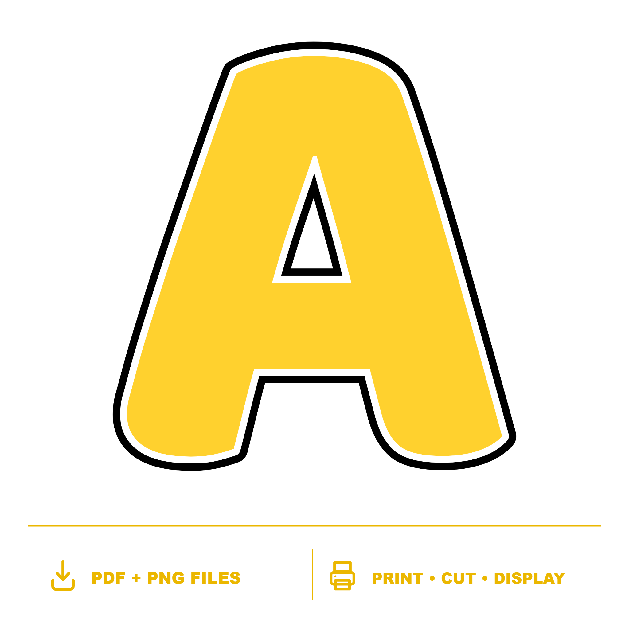 Yellow Display Lettering Pack - Set 01 - Uppercase A-Z