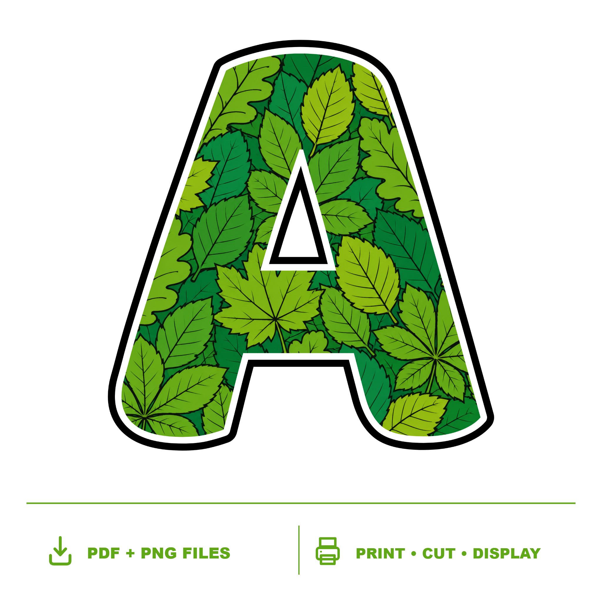 Deciduous Display Lettering Pack  - Set 01 - Uppercase A-Z