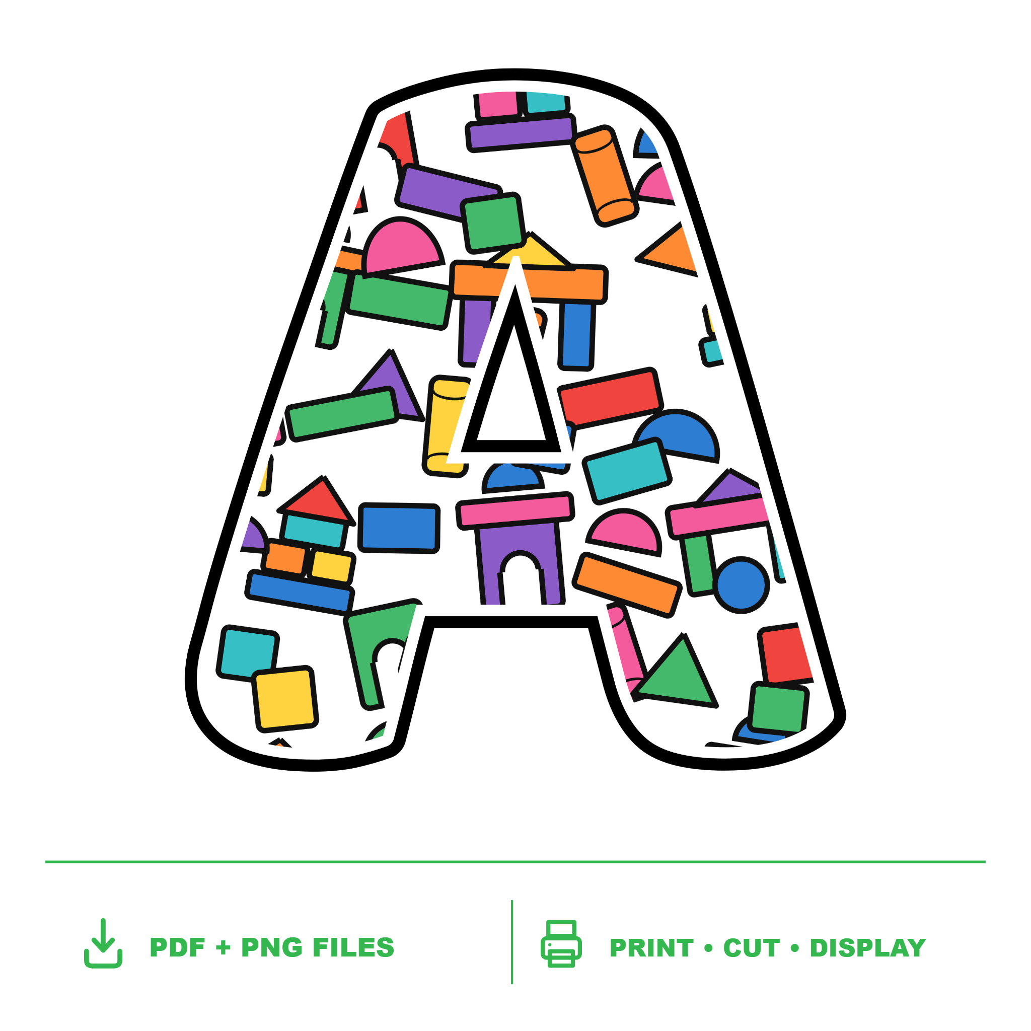 Building Blocks Display Lettering Pack - Set 01 - Uppercase A-Z