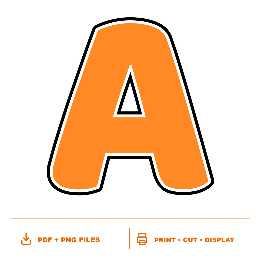 Orange Display Lettering Pack - Set 01 - Uppercase A-Z