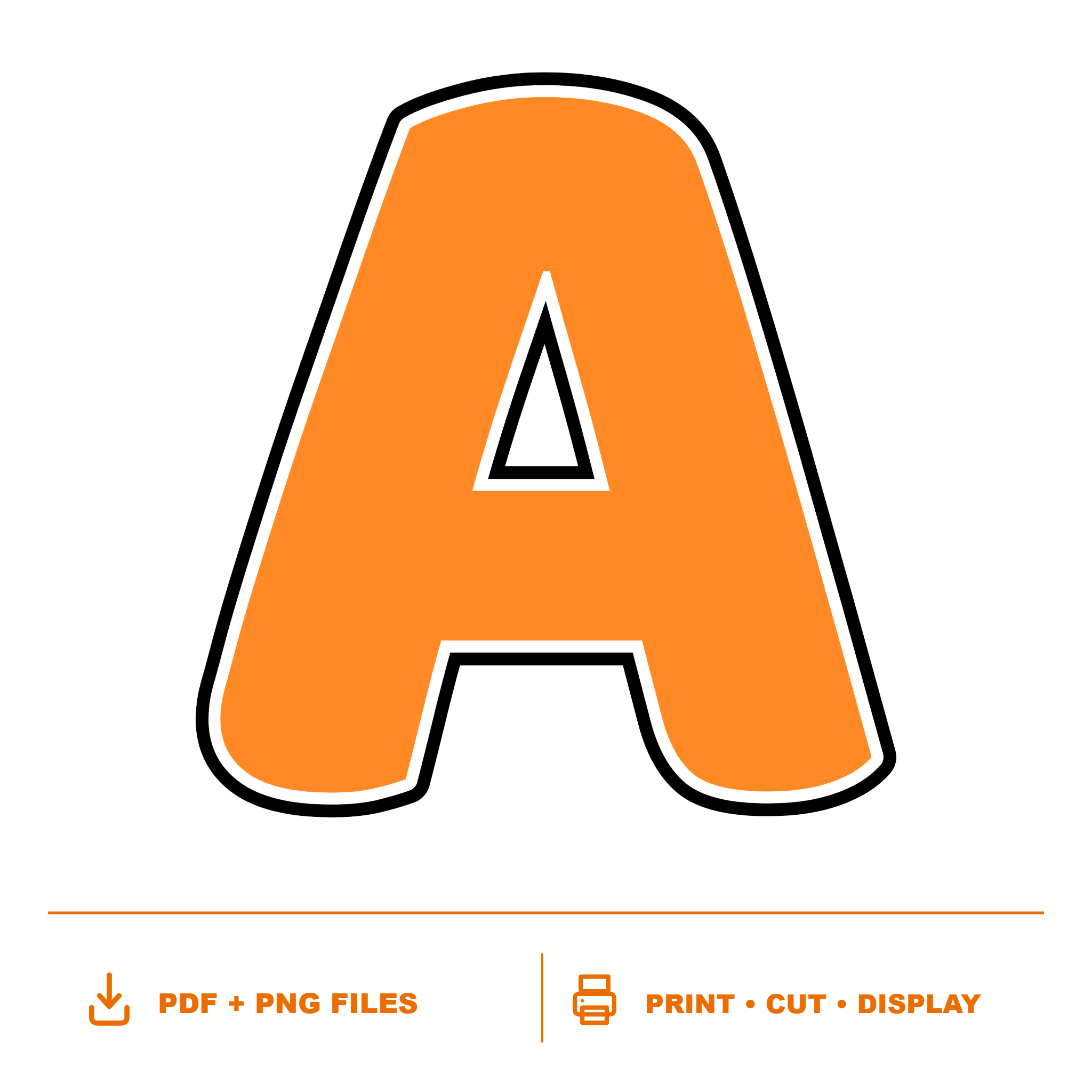 Orange Display Lettering Pack - Set 01 - Uppercase A-Z