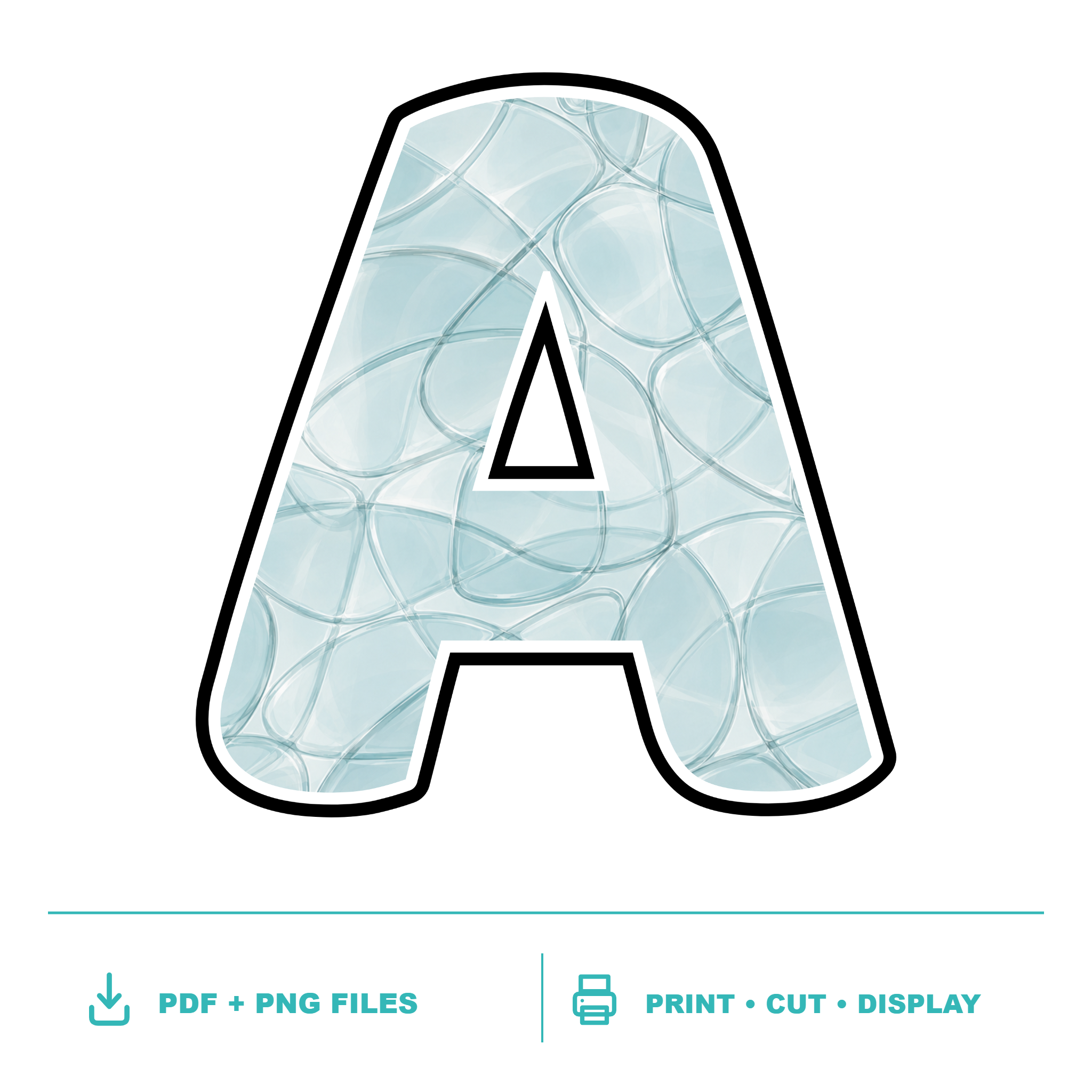 Glass Display Lettering Pack - Set 01 - Uppercase A-Z