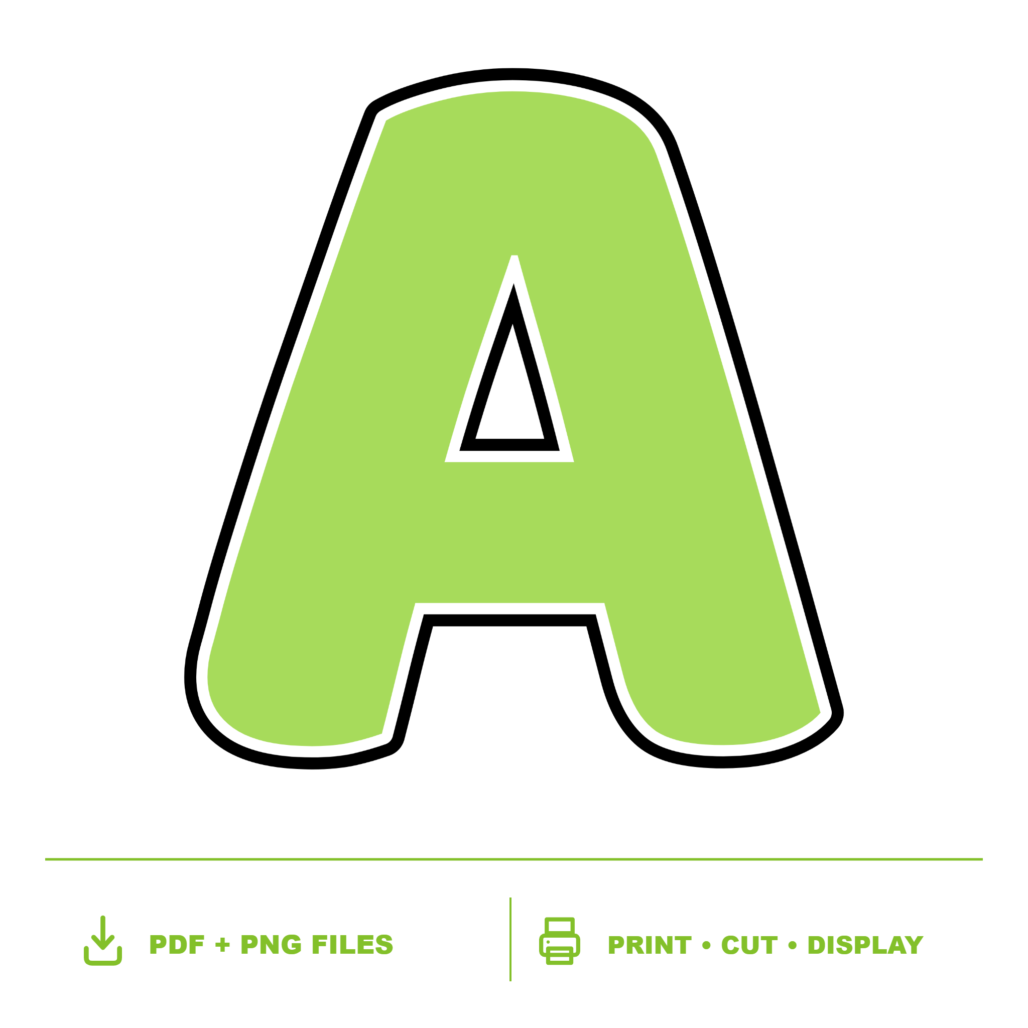 Lime Display Lettering Pack - Set 01 - Uppercase A-Z