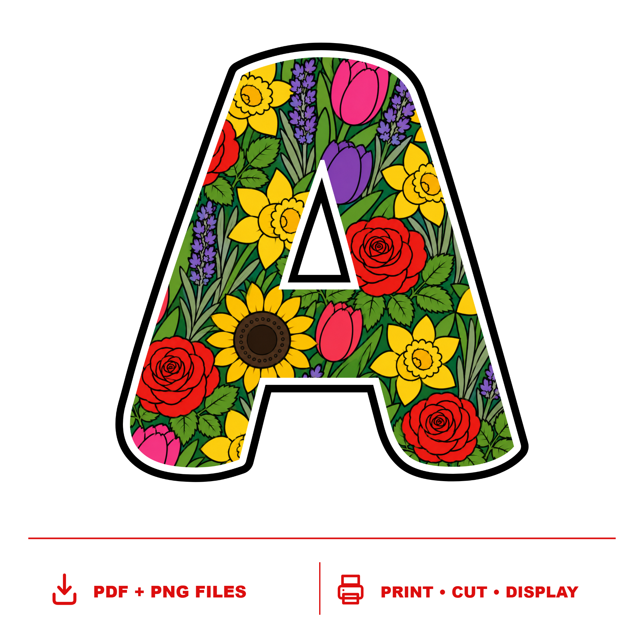 Common Garden Plants Display Lettering Pack - Set 01 - Uppercase A-Z