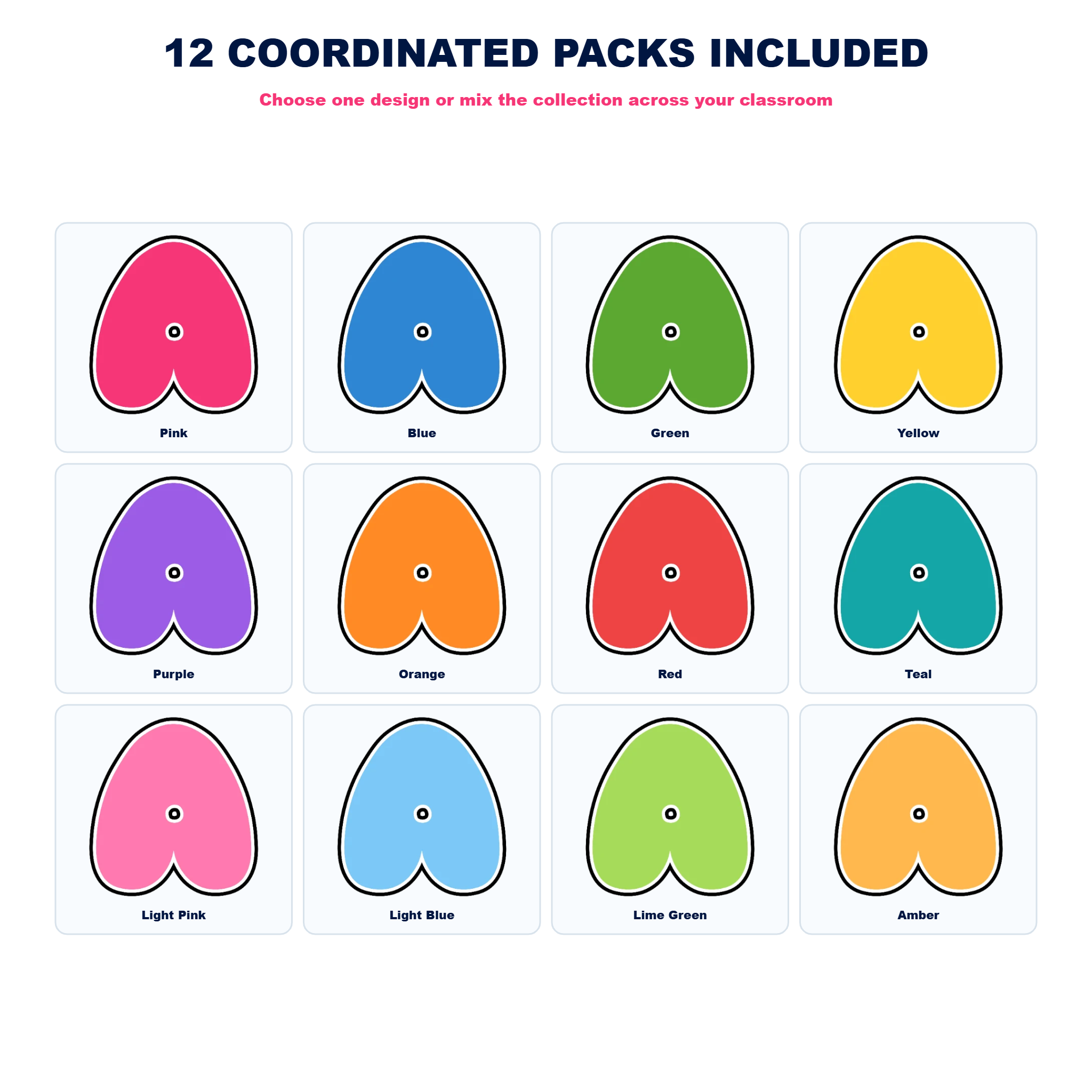 Colour Display Lettering Collection - Set 02 - 12 Uppercase A–Z Packs