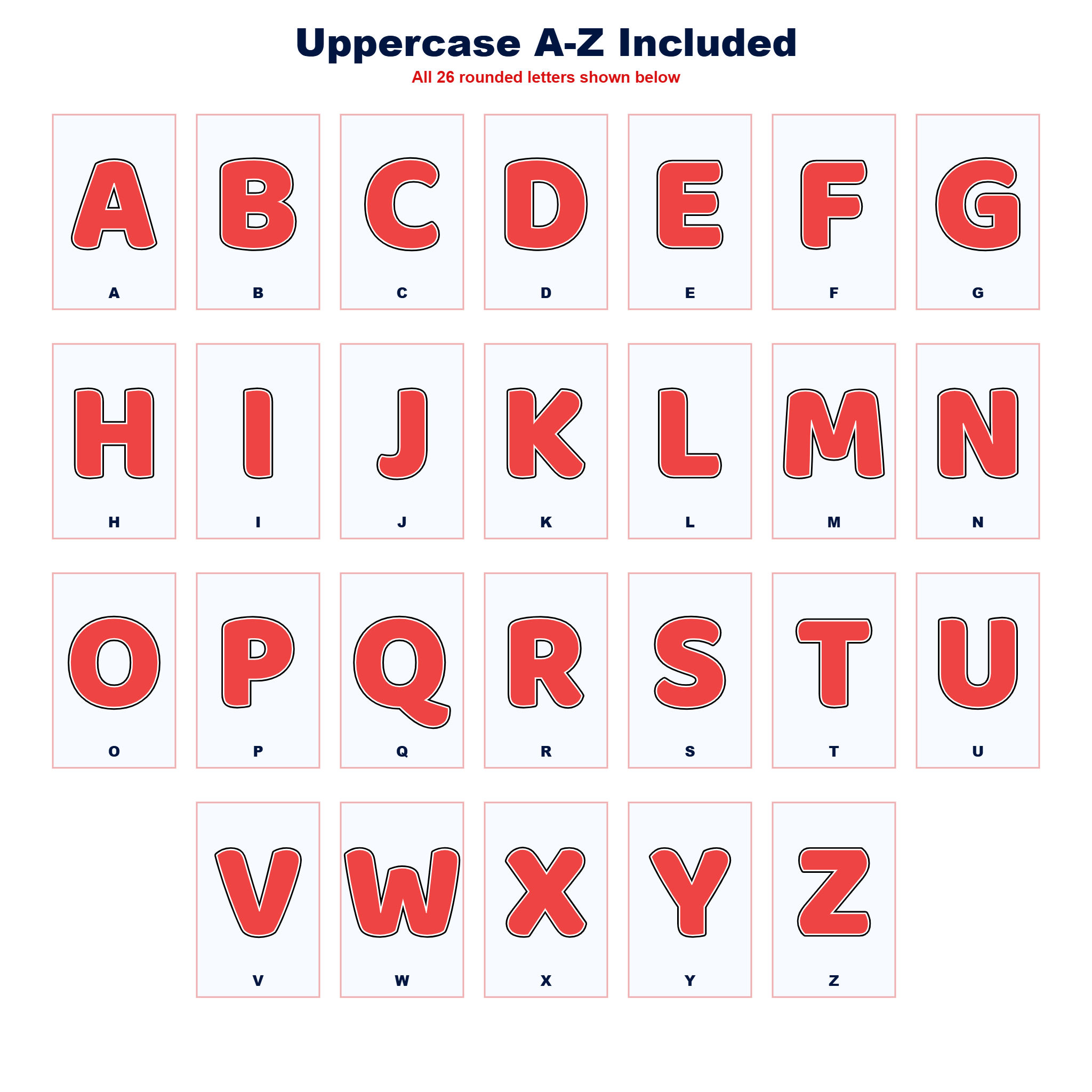 Red Display Lettering Pack - Set 01 - Uppercase A-Z