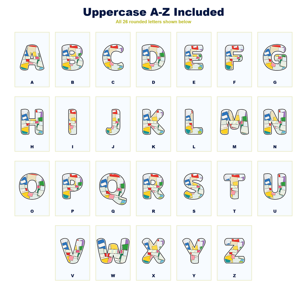Exercise Book Display Lettering Pack - Set 01 - Uppercase A-Z