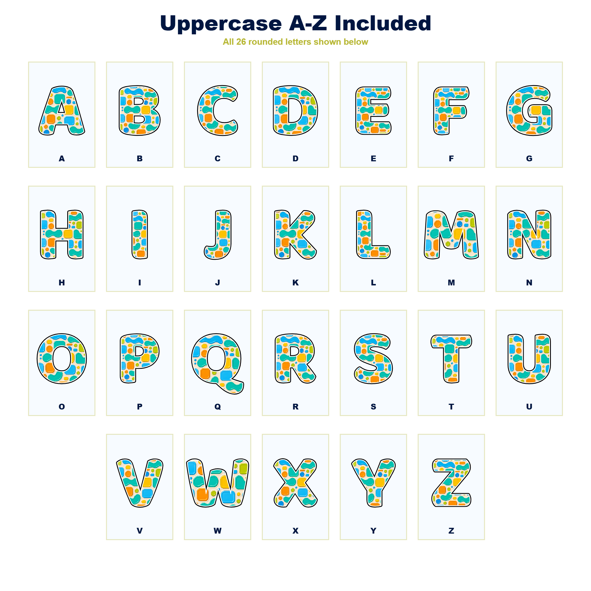 Plastic Display Lettering Pack - Set 01 - Uppercase A-Z