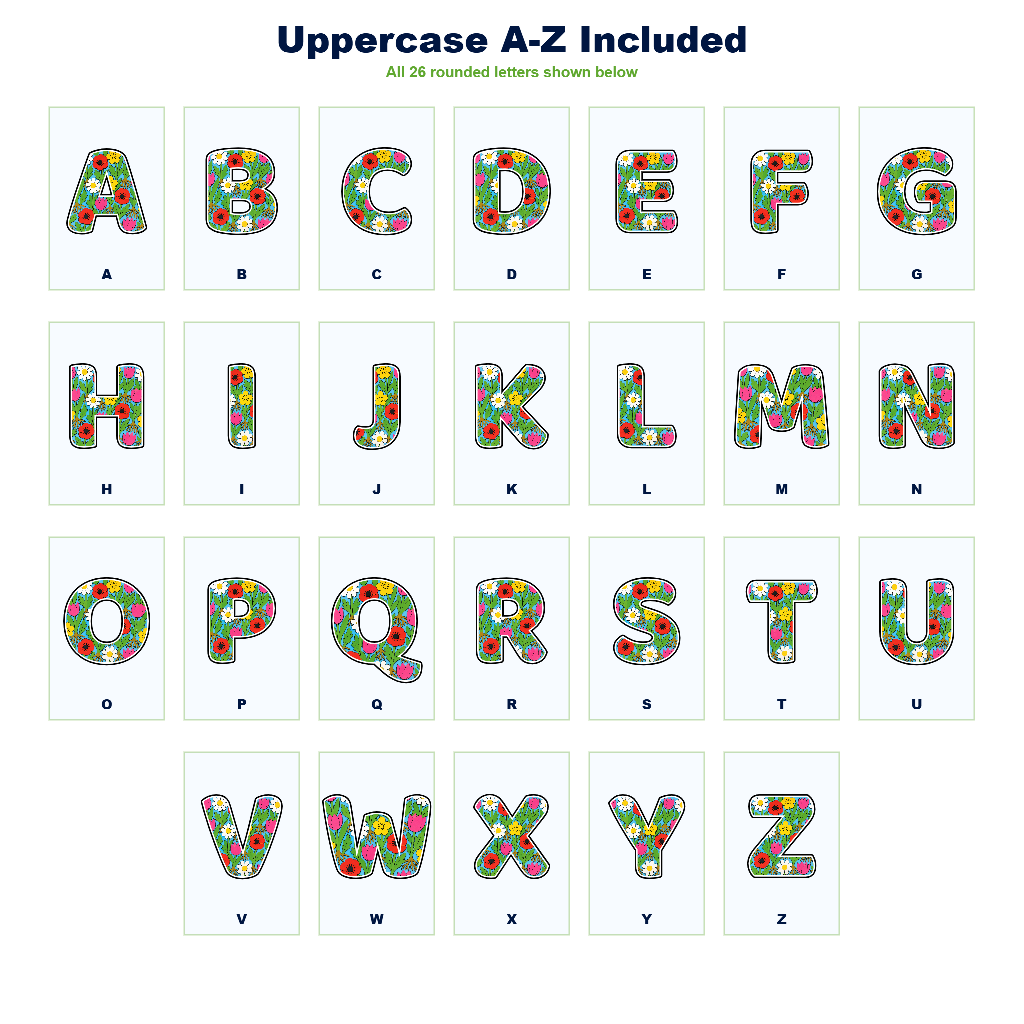 Flowering Plant Structure Display Lettering Pack - Set 01 - Uppercase A-Z