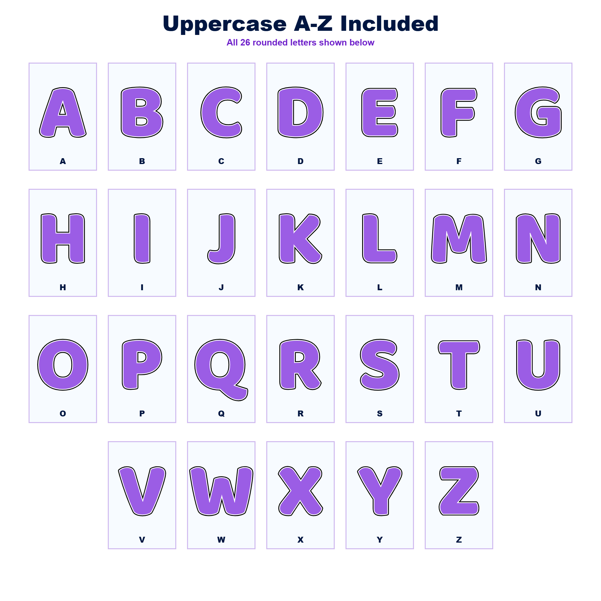 Purple Display Lettering Pack - Set 01 - Uppercase A-Z