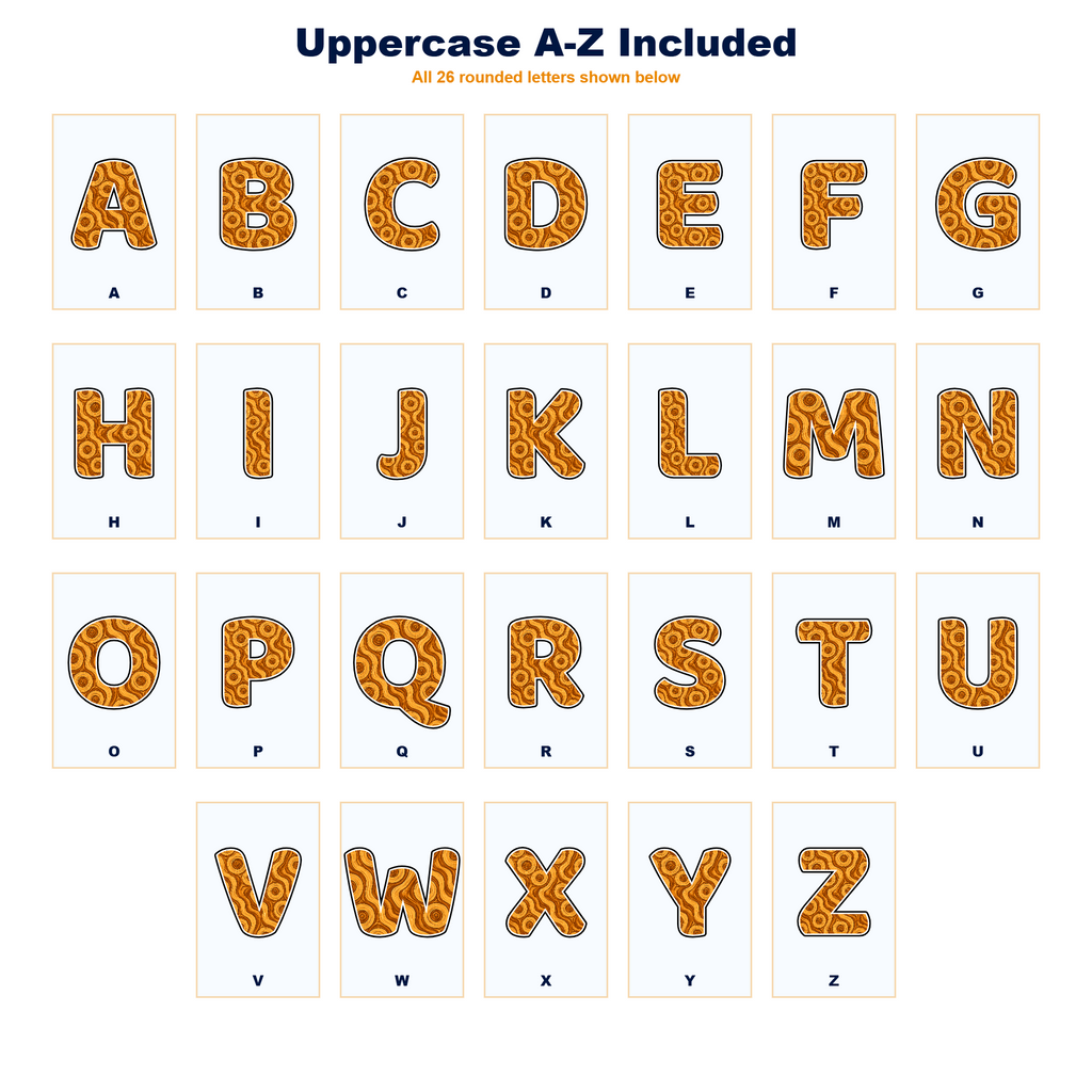 Wood Display Lettering Pack - Set 01 - Uppercase A-Z