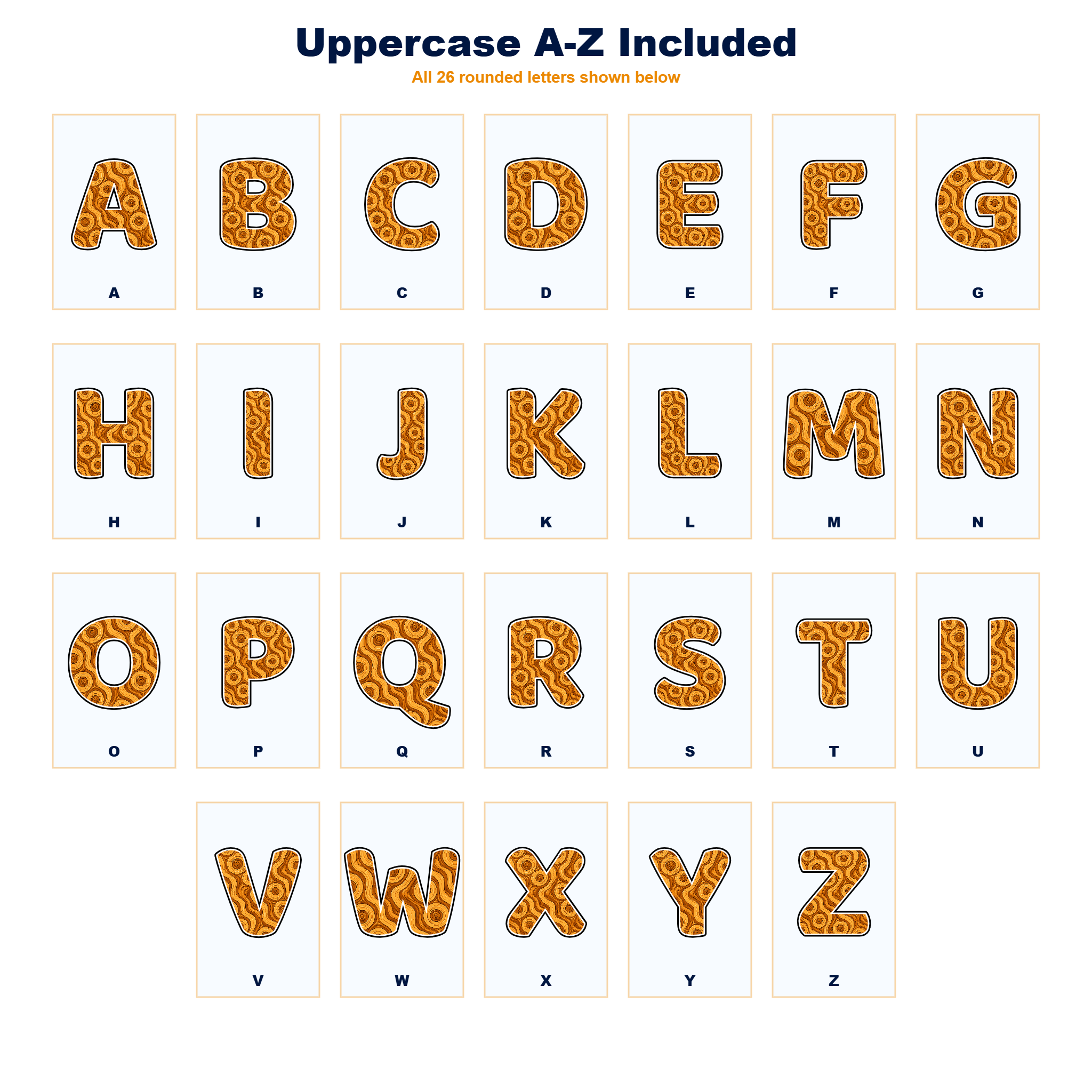 Wood Display Lettering Pack - Set 01 - Uppercase A-Z