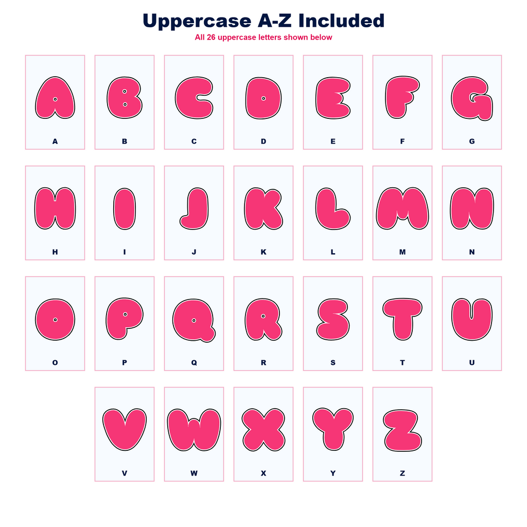 Pink Display Lettering Pack - Set 02 - Uppercase A-Z