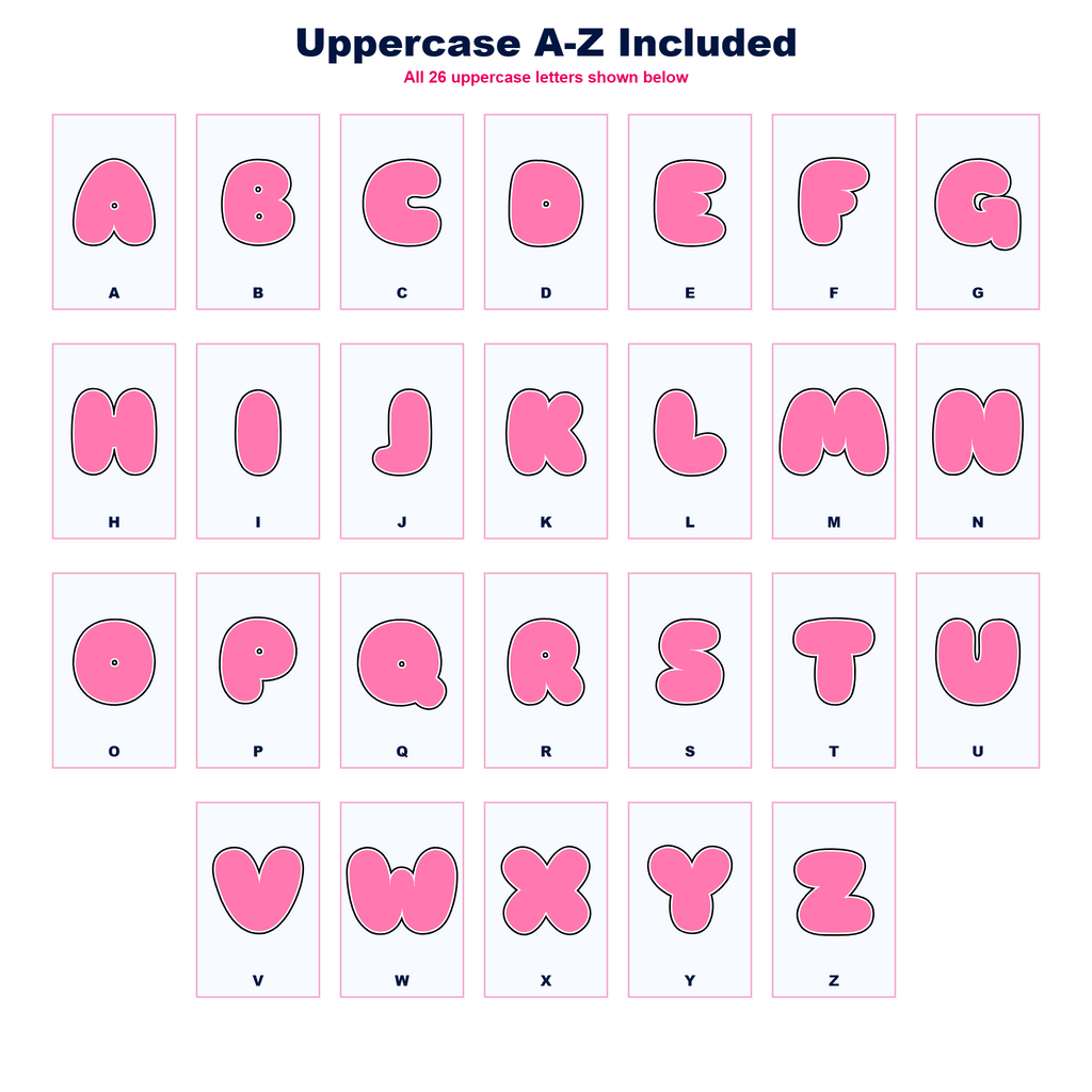 Light Pink Display Lettering Pack - Set 02 - Uppercase A-Z