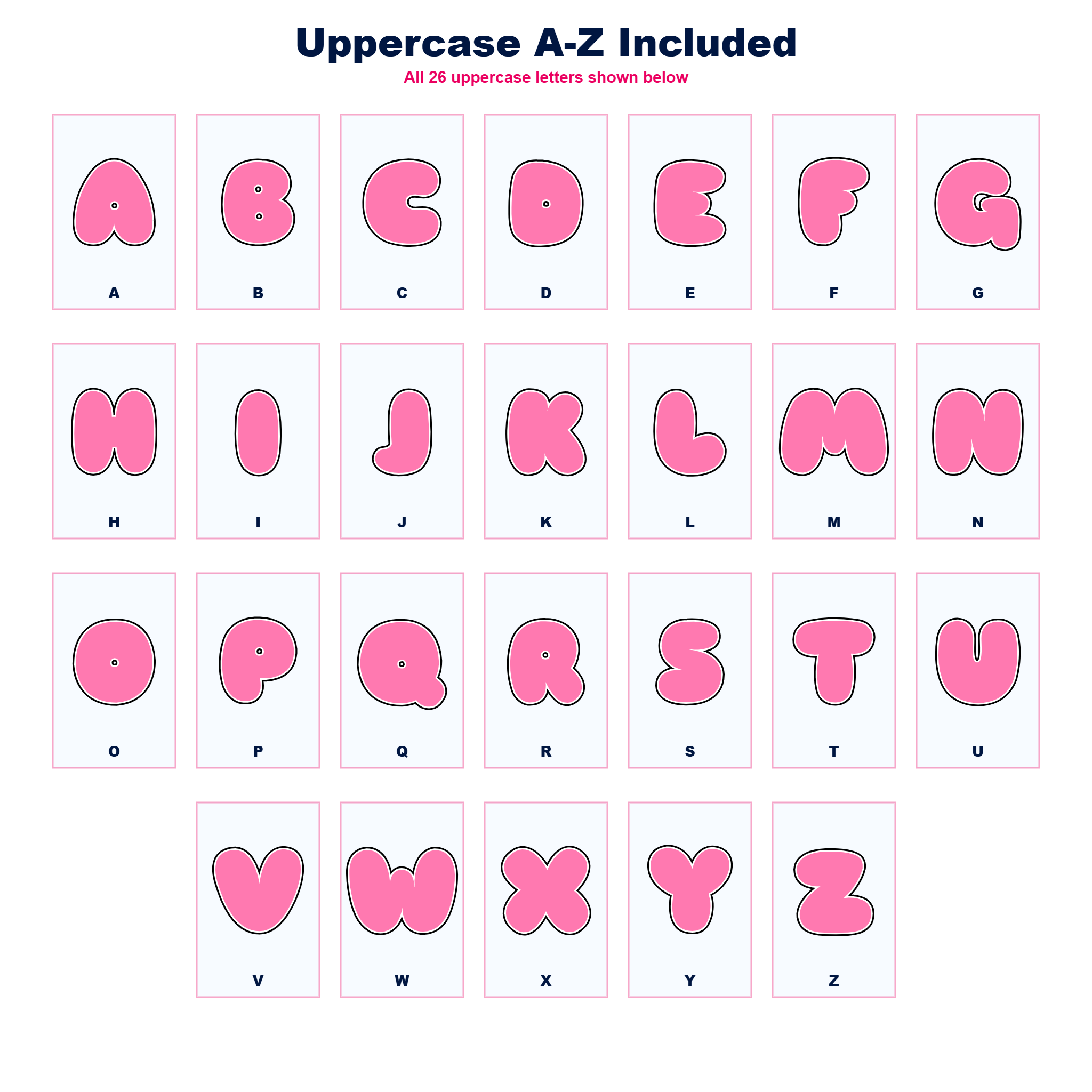 Light Pink Display Lettering Pack - Set 02 - Uppercase A-Z