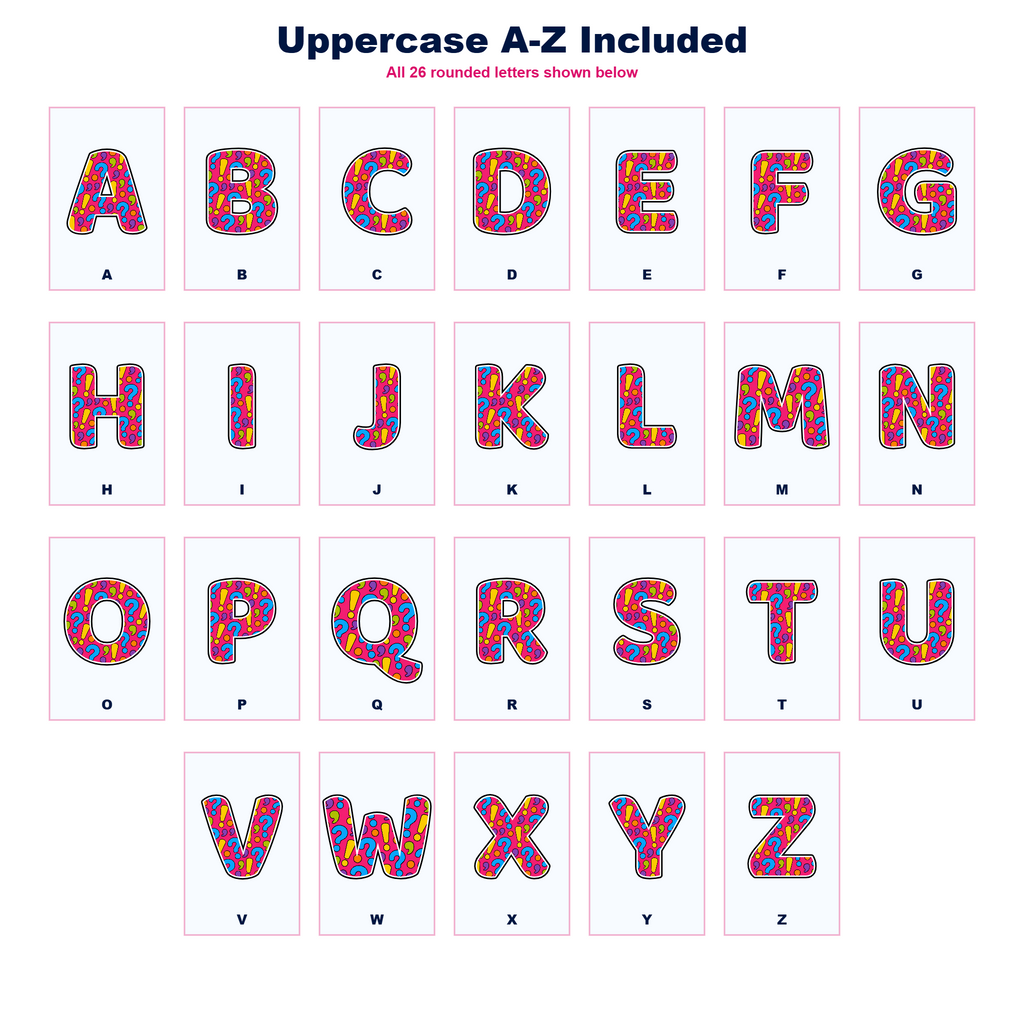 Punctuation Display Lettering Pack - Set 01 - Uppercase A-Z