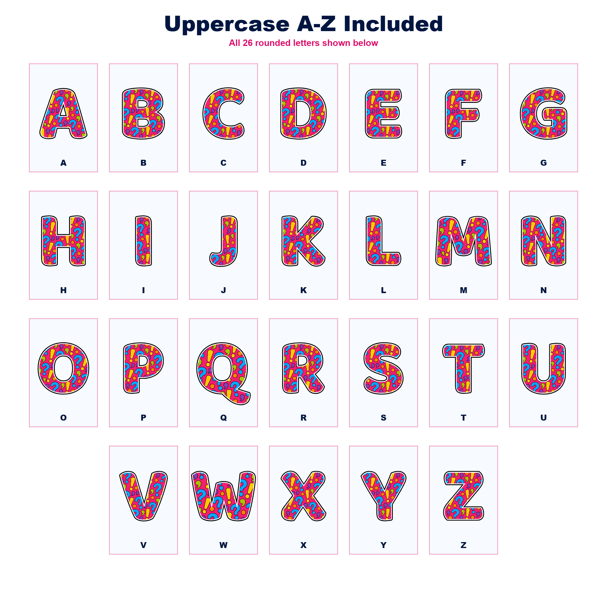 Punctuation Display Lettering Pack - Set 01 - Uppercase A-Z