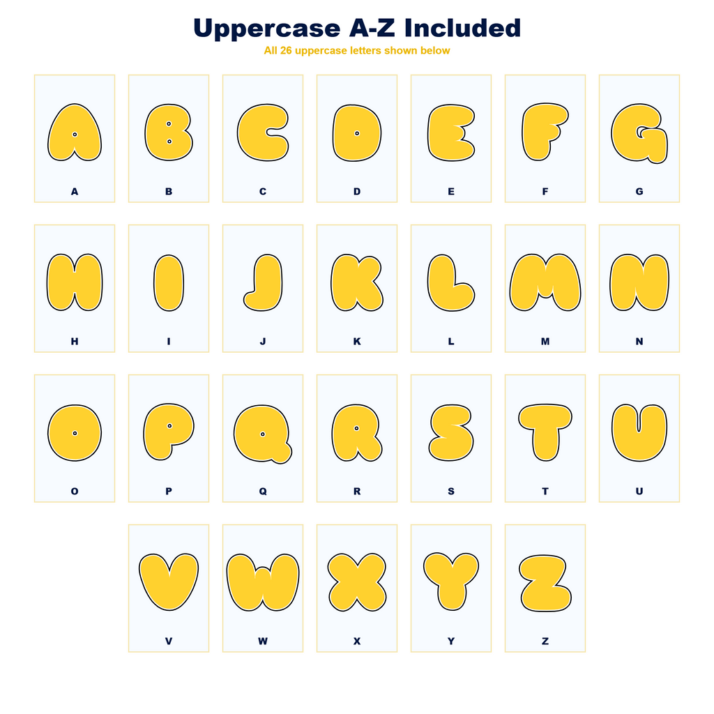 Yellow Display Lettering Pack - Set 02 - Uppercase A-Z