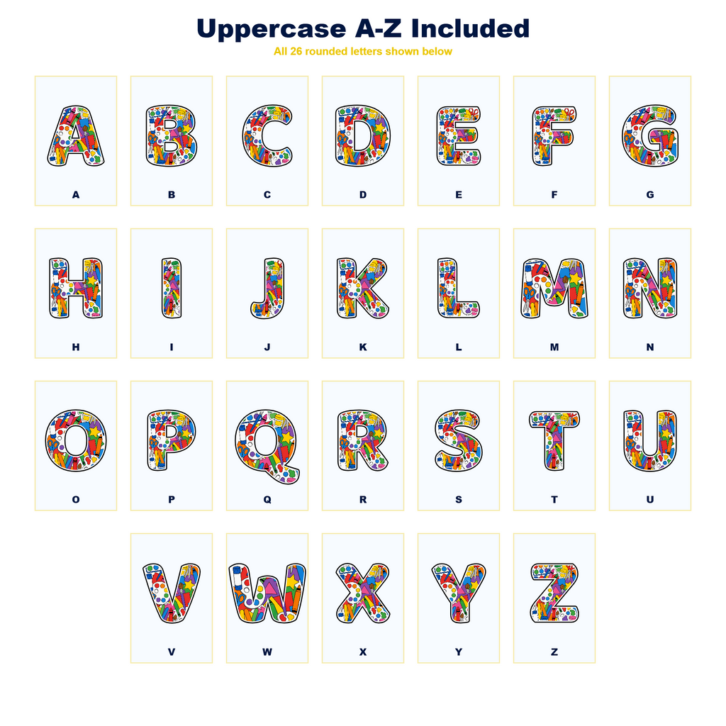 Creative Classroom Display Lettering Pack - Set 01 - Uppercase A-Z