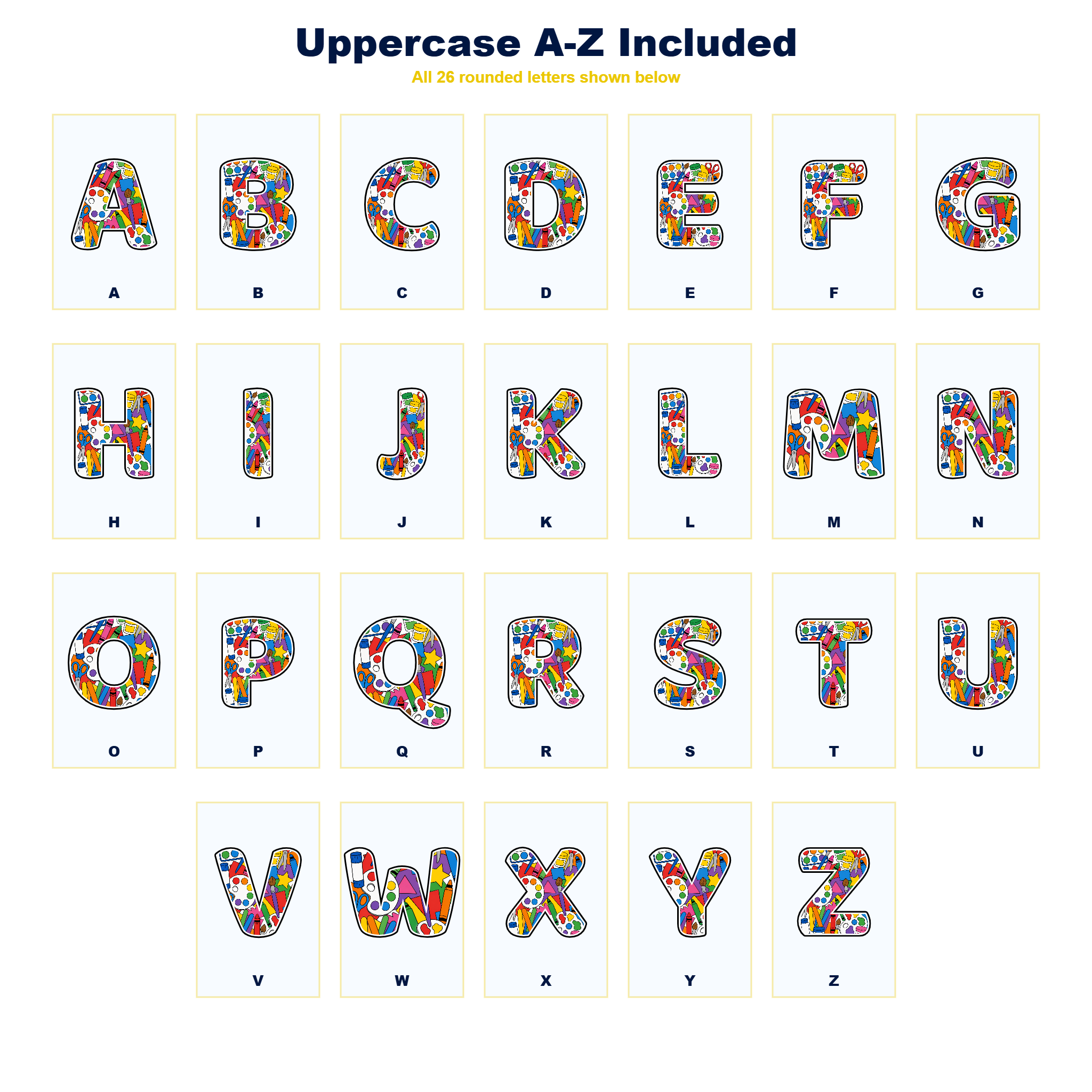 Creative Classroom Display Lettering Pack - Set 01 - Uppercase A-Z