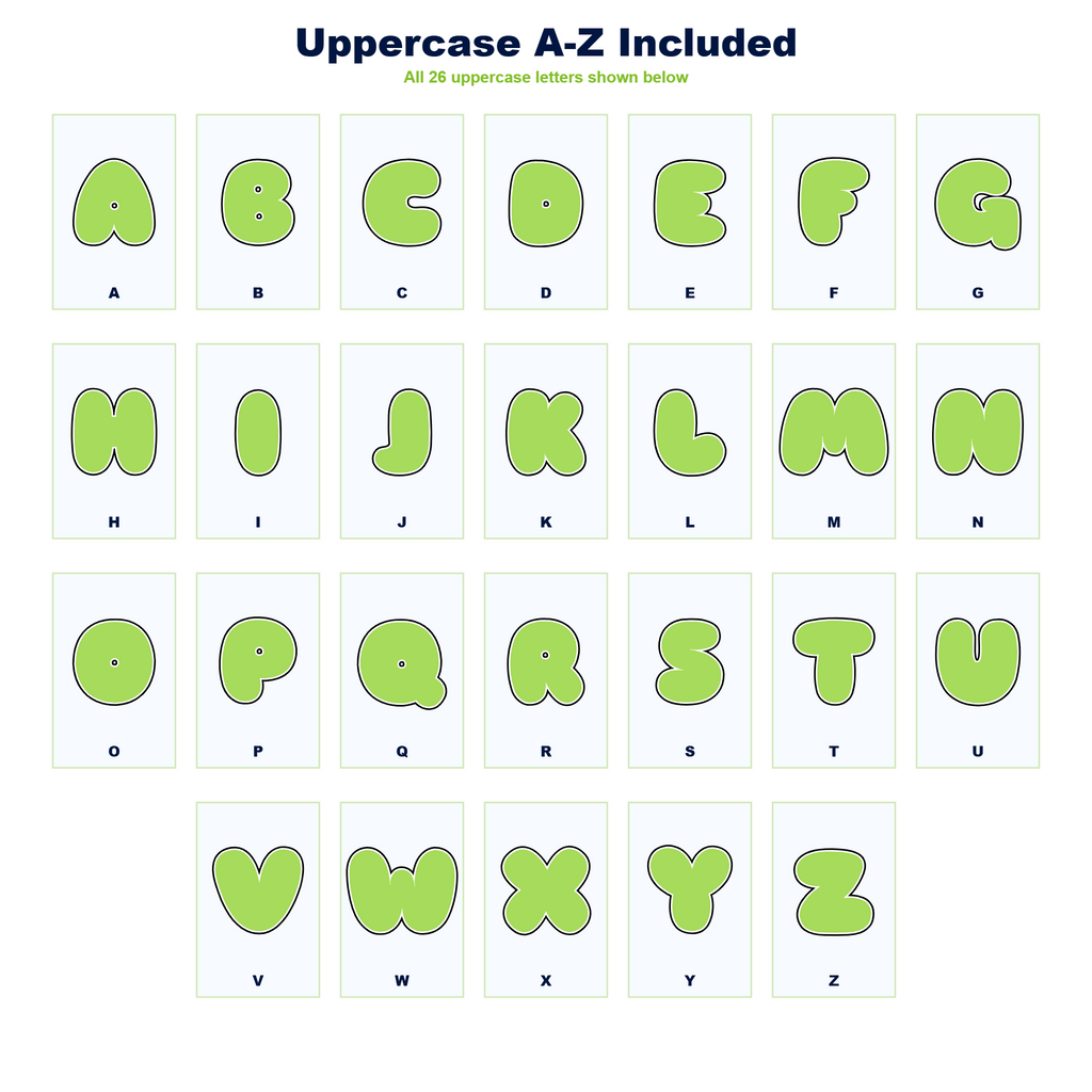 Lime Display Lettering Pack - Set 02 - Uppercase A-Z
