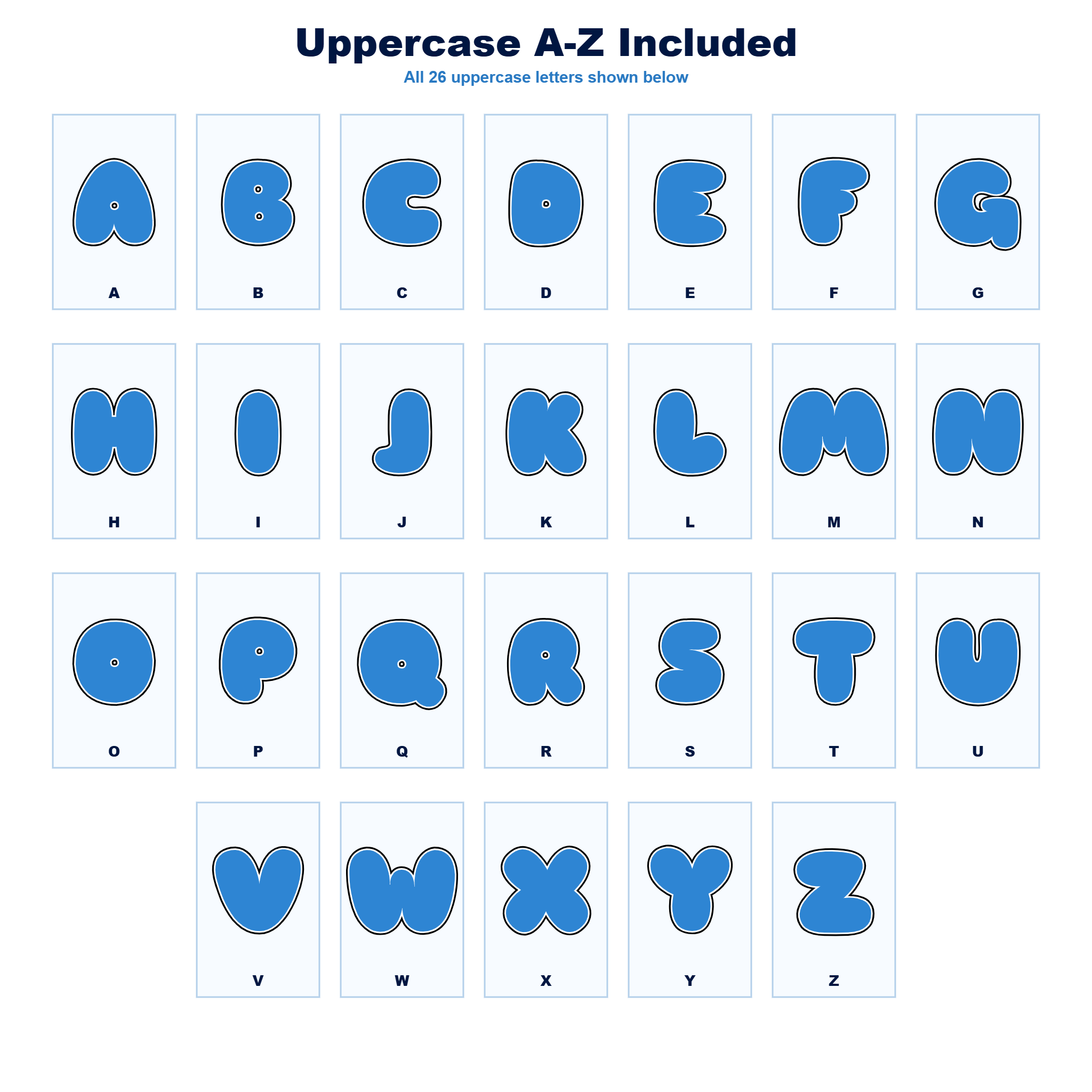 Blue Display Lettering Pack - Set 02 - Uppercase A-Z