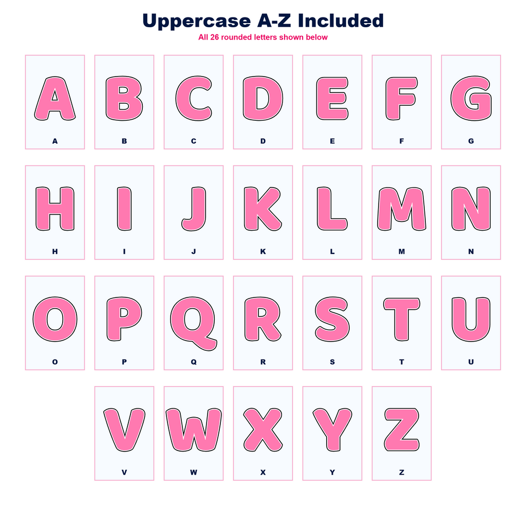 Light Pink Display Lettering Pack - Set 01 - Uppercase A-Z