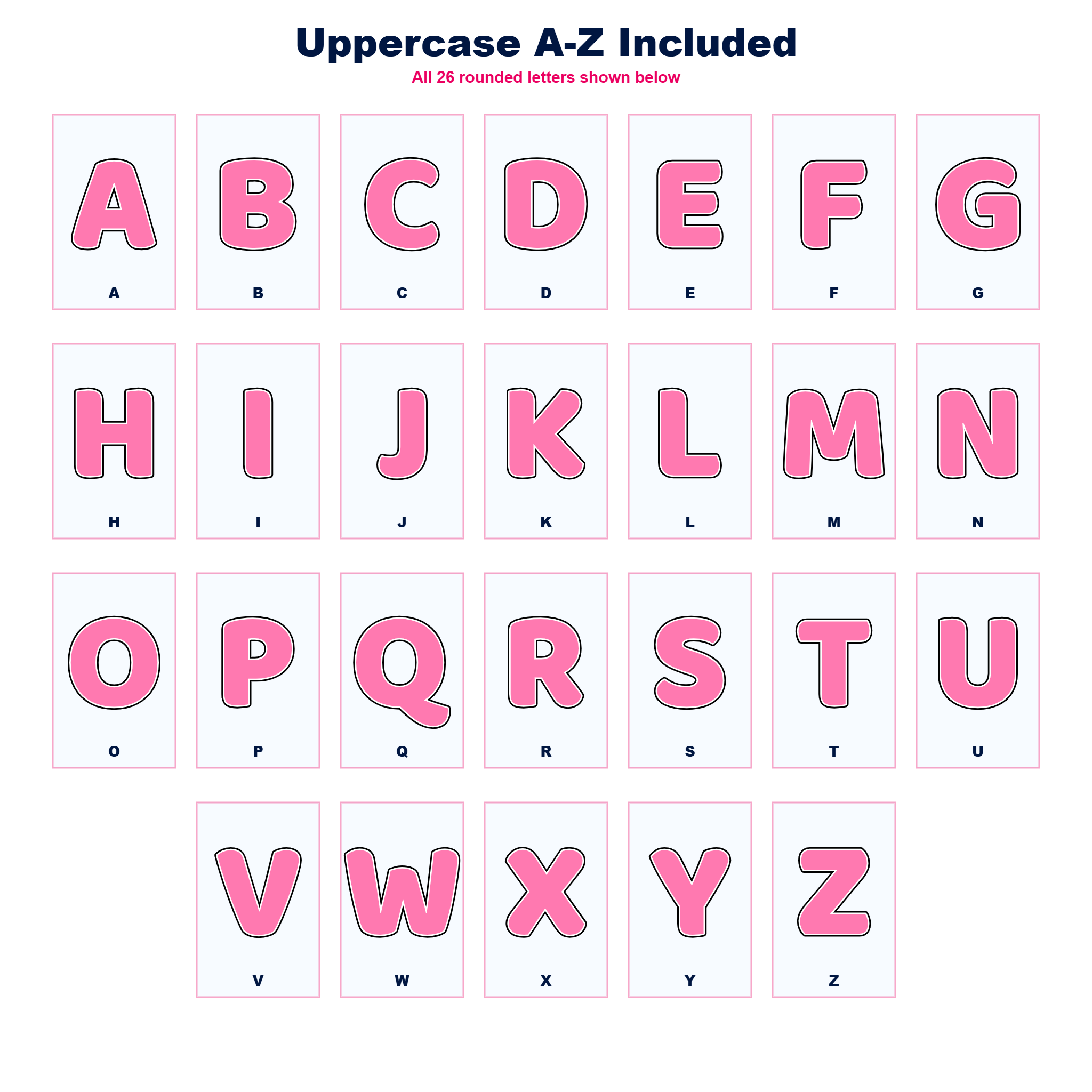 Light Pink Display Lettering Pack - Set 01 - Uppercase A-Z