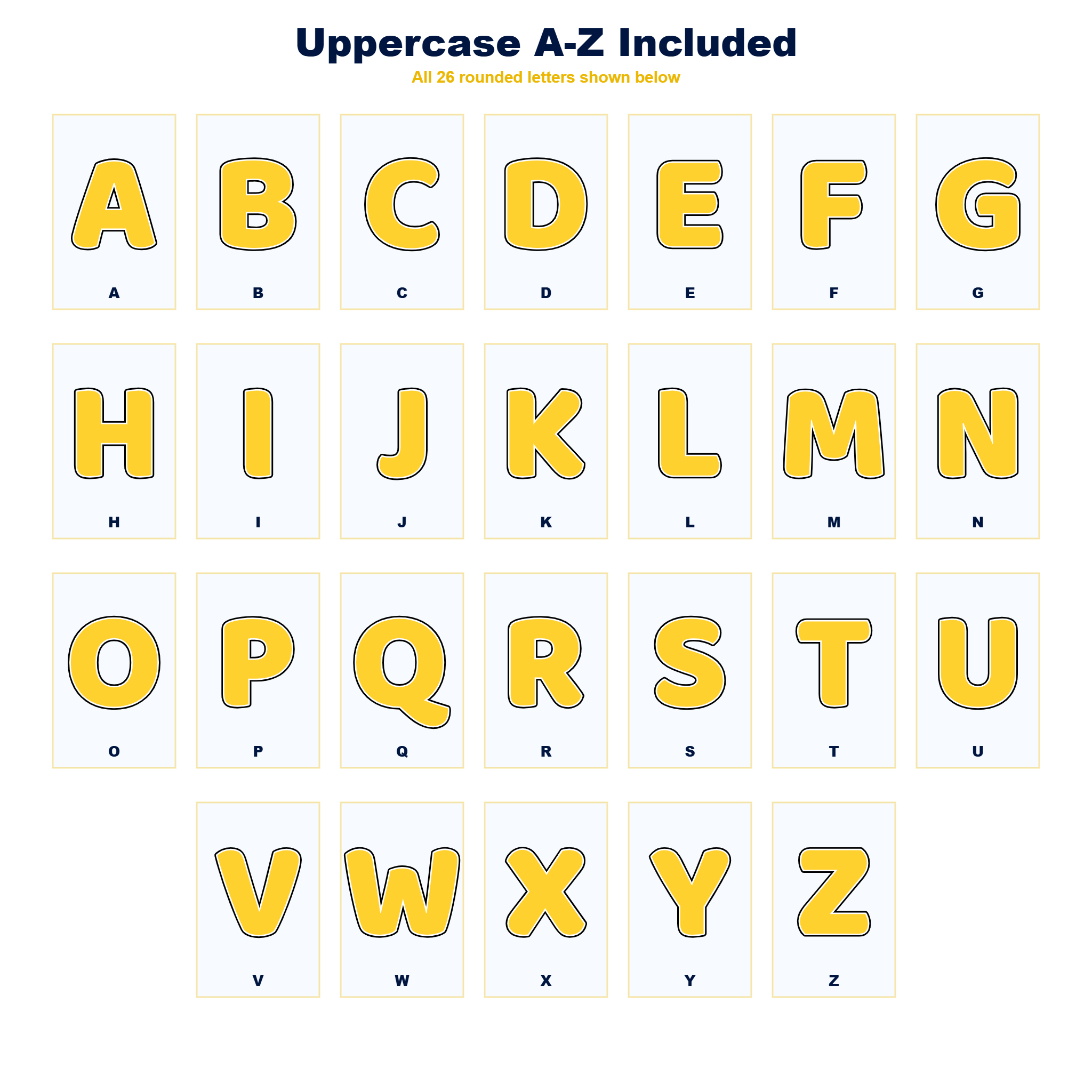 Yellow Display Lettering Pack - Set 01 - Uppercase A-Z