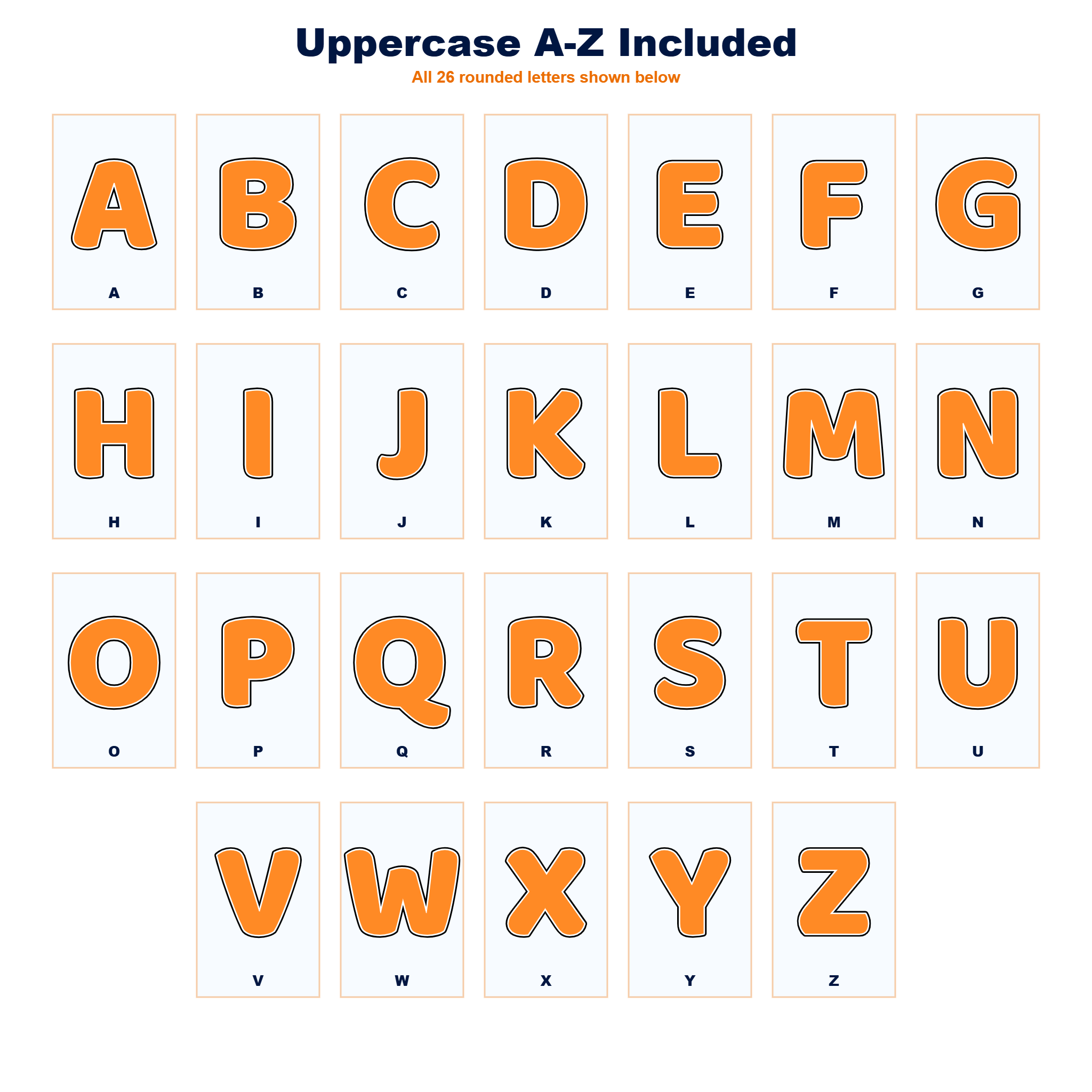 Orange Display Lettering Pack - Set 01 - Uppercase A-Z