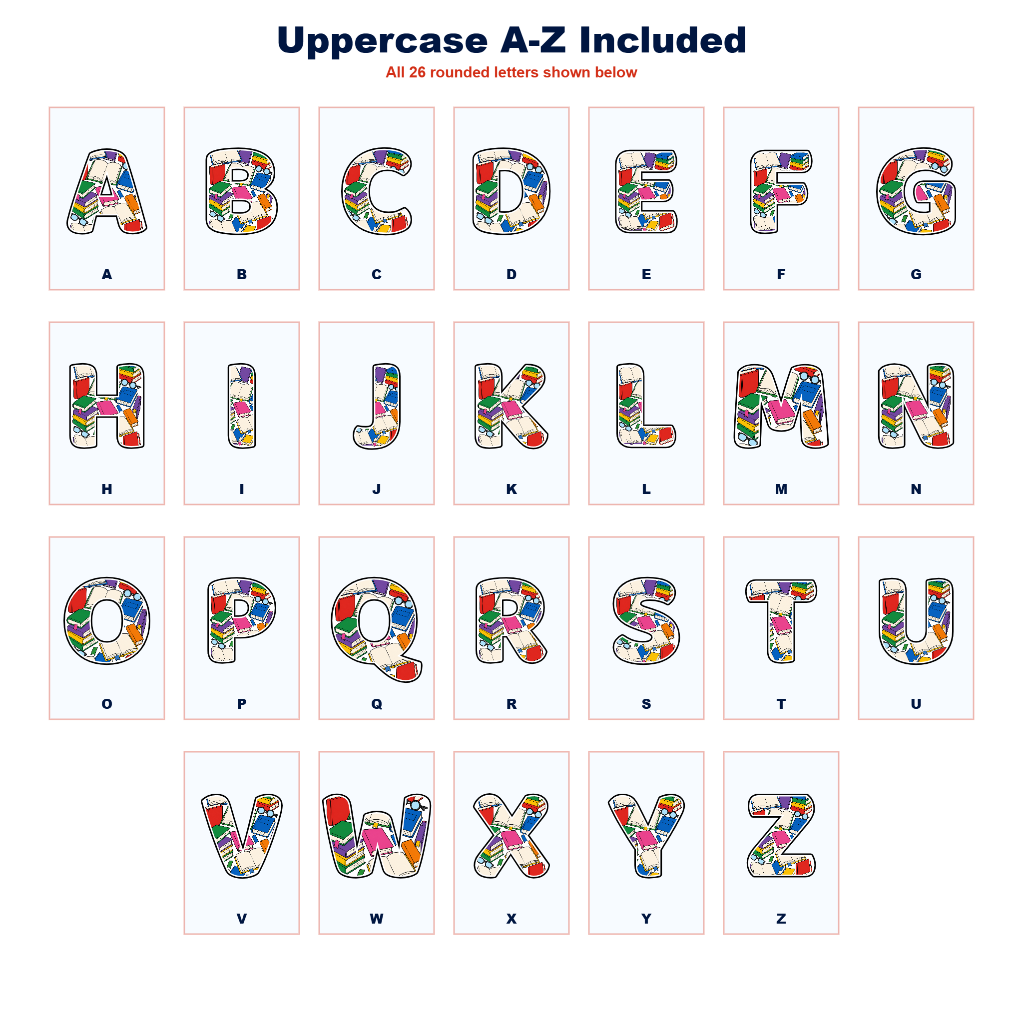 Bright Books Display Lettering Pack - Set 01 - Uppercase A-Z