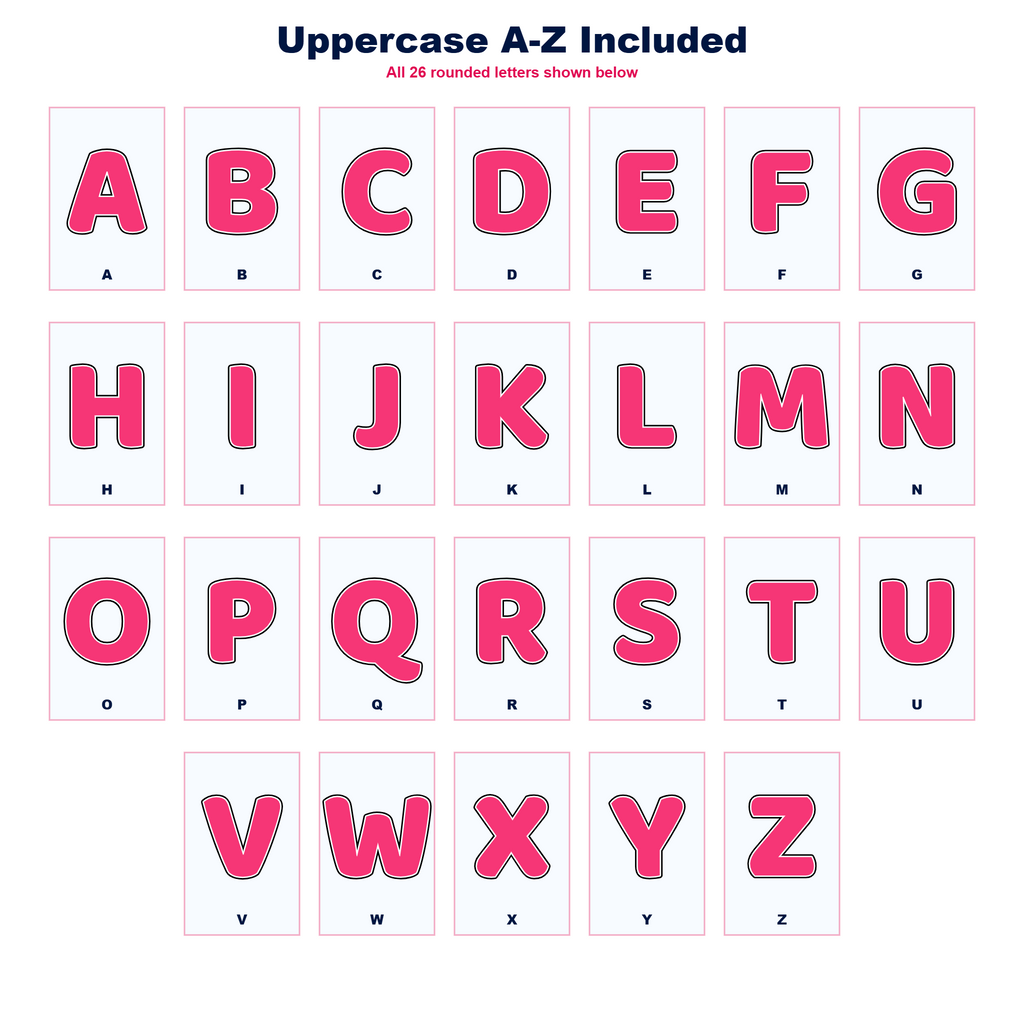 Pink Display Lettering Pack - Set 01 - Uppercase A-Z