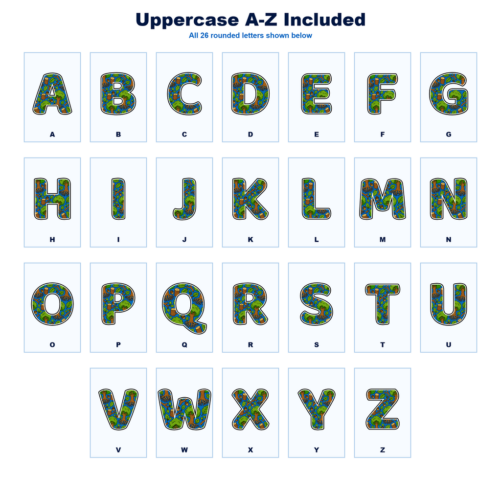 Tree Structure Display Lettering Pack - Set 01 - Uppercase A-Z