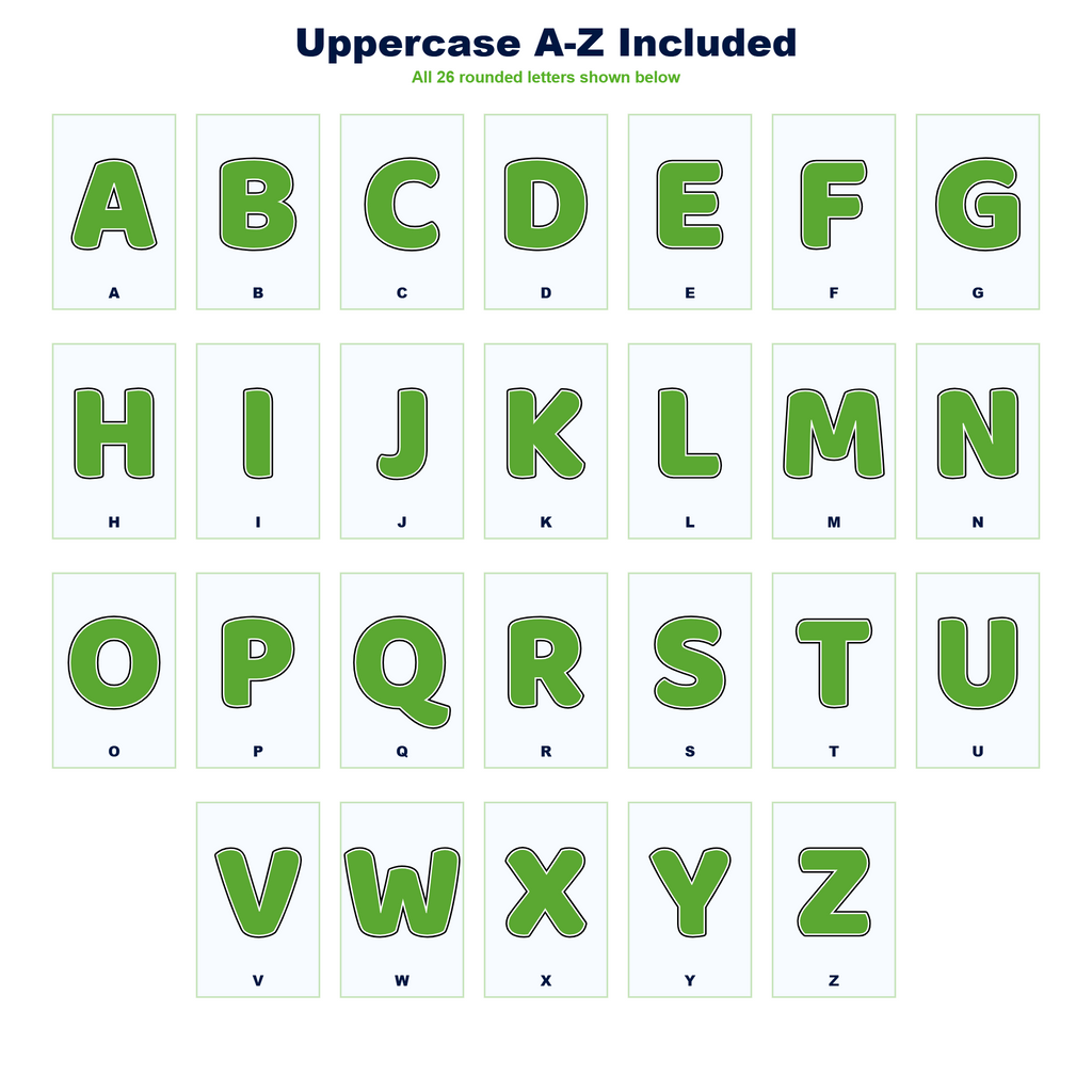 Green Display Lettering Pack - Set 01 - Uppercase A-Z