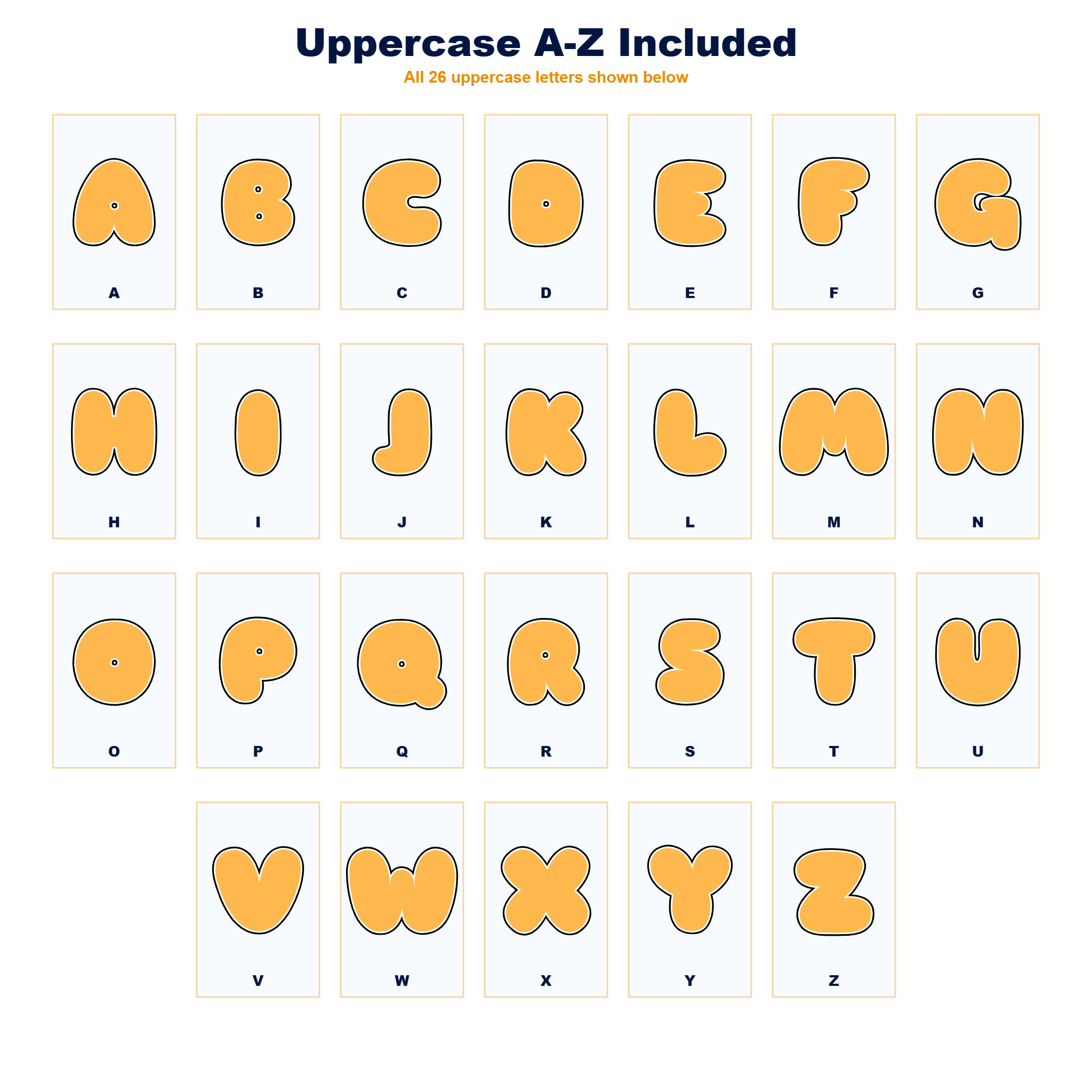 Amber Display Lettering Pack - Set 02 - Uppercase A-Z